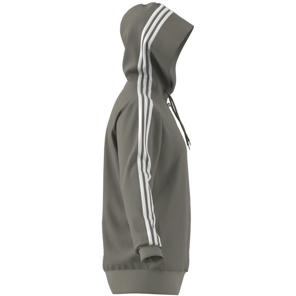 Essentials French Terry 3-Stripes Full-Zip Hoodie, Green, A901_ONE, large image number 7