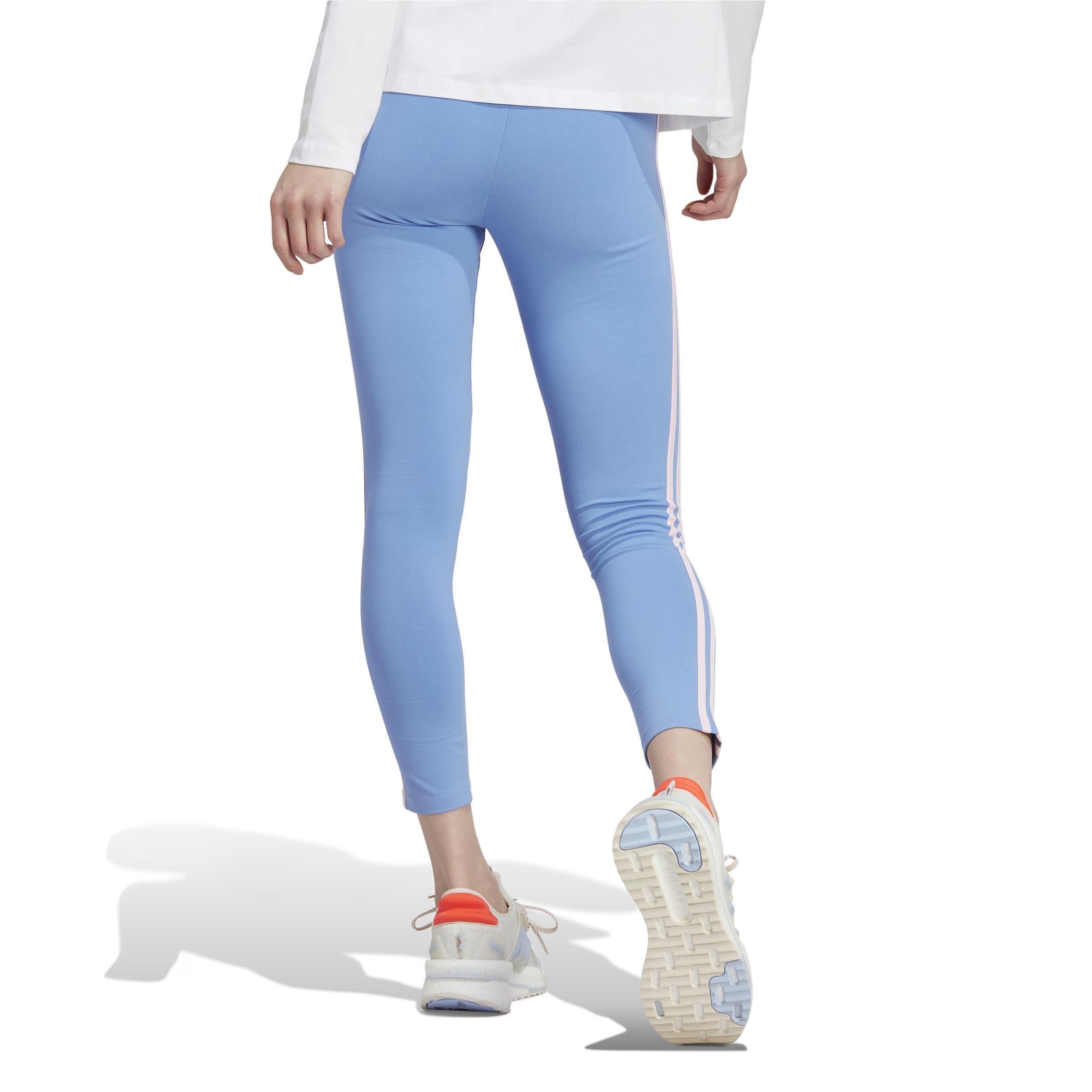 Essentials 3-Stripes High-Waisted Single Jersey Leggings, Blue, A901_ONE, medium