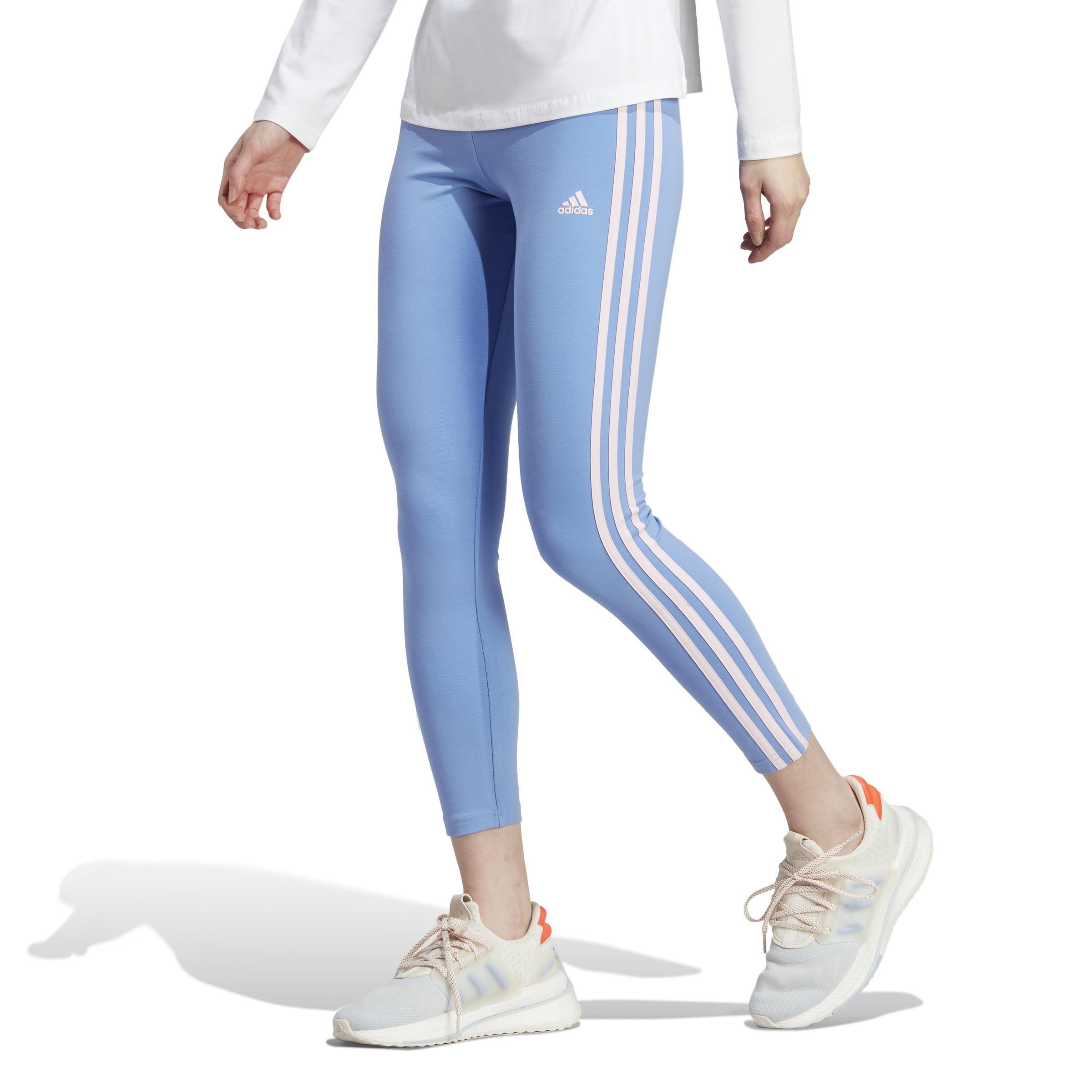 Essentials 3-Stripes High-Waisted Single Jersey Leggings, Blue, A901_ONE, large image number 14