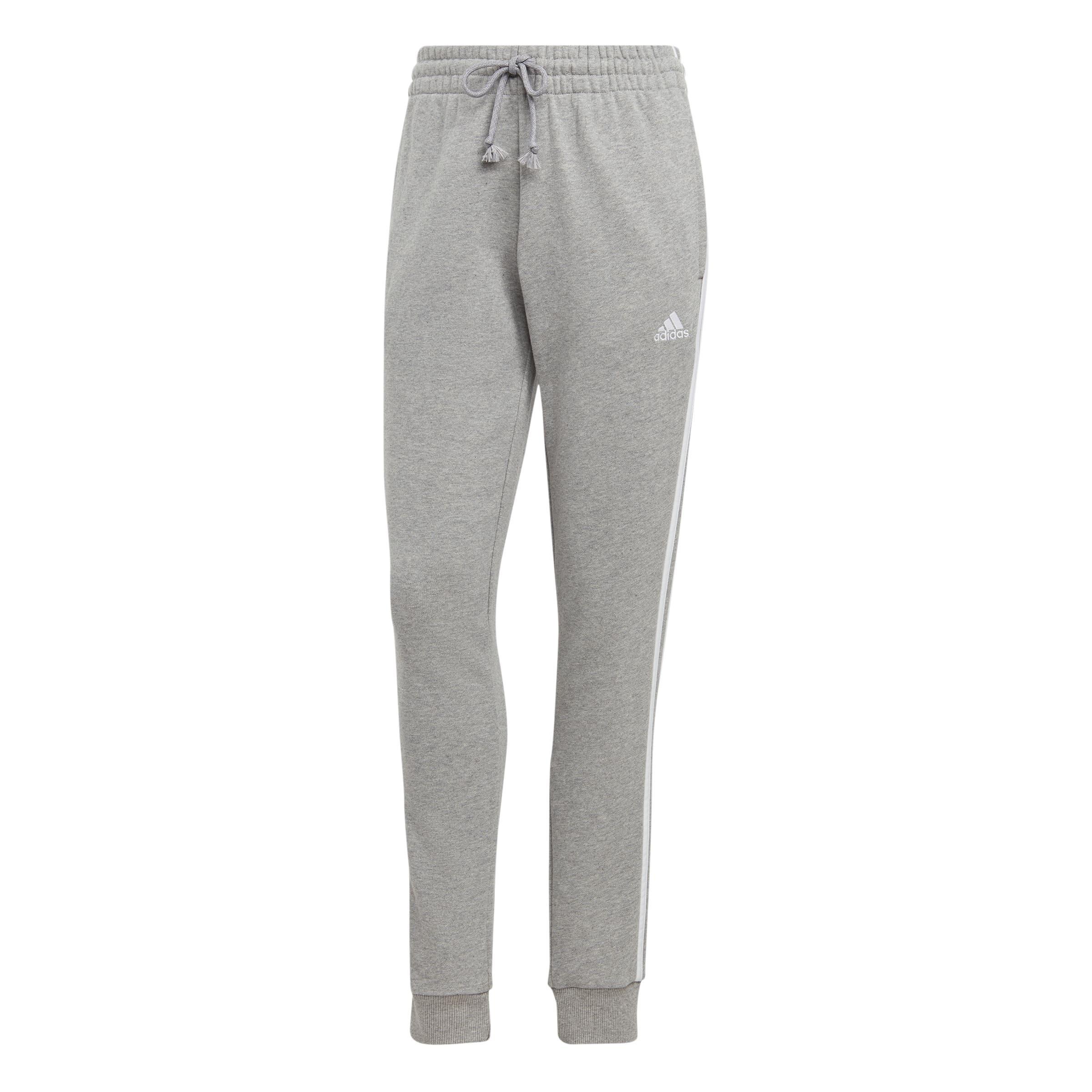 Essentials 3-Stripes French Terry Cuffed Joggers, Grey, A901_ONE, large image number 1