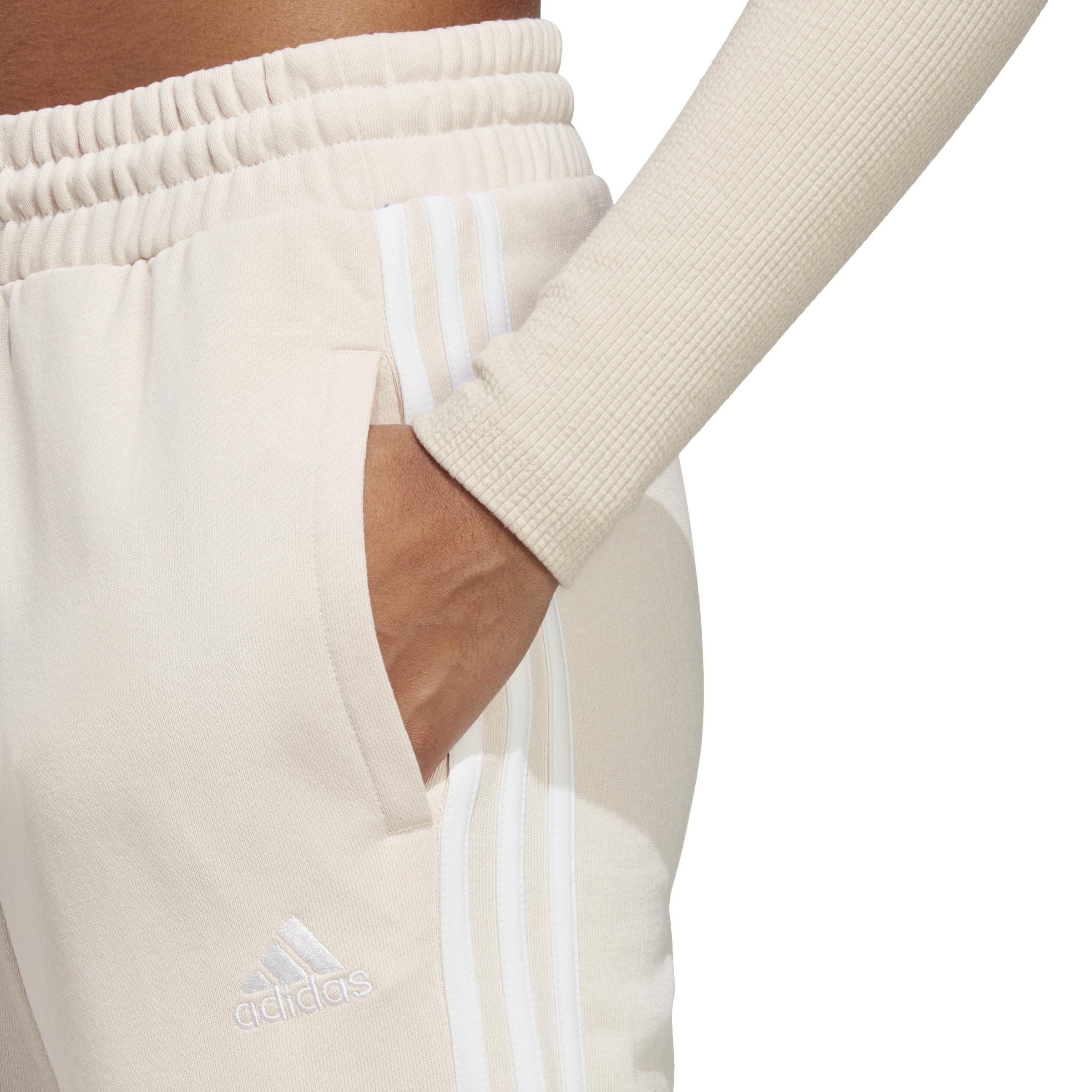 Essentials 3-Stripes French Terry Wide Joggers, Pink, A901_ONE, large image number 3