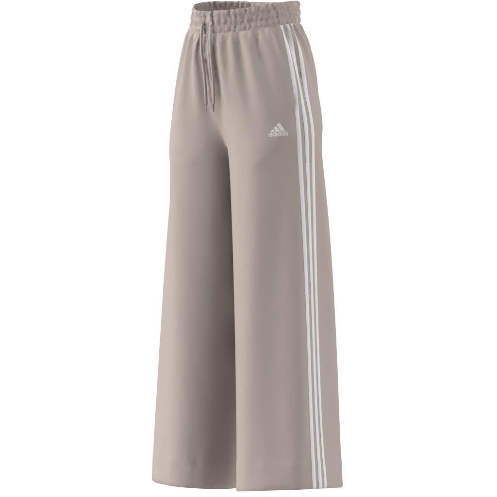 Essentials 3-Stripes French Terry Wide Joggers, Pink, A901_ONE, large image number 12