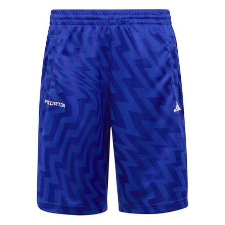Unisex Kids Football-Inspired Predator Shorts, Blue, A901_ONE, large image number 0