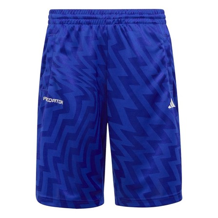 Unisex Kids Football-Inspired Predator Shorts, Blue, A901_ONE, large image number 1