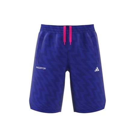 Unisex Kids Football-Inspired Predator Shorts, Blue, A901_ONE, large image number 6