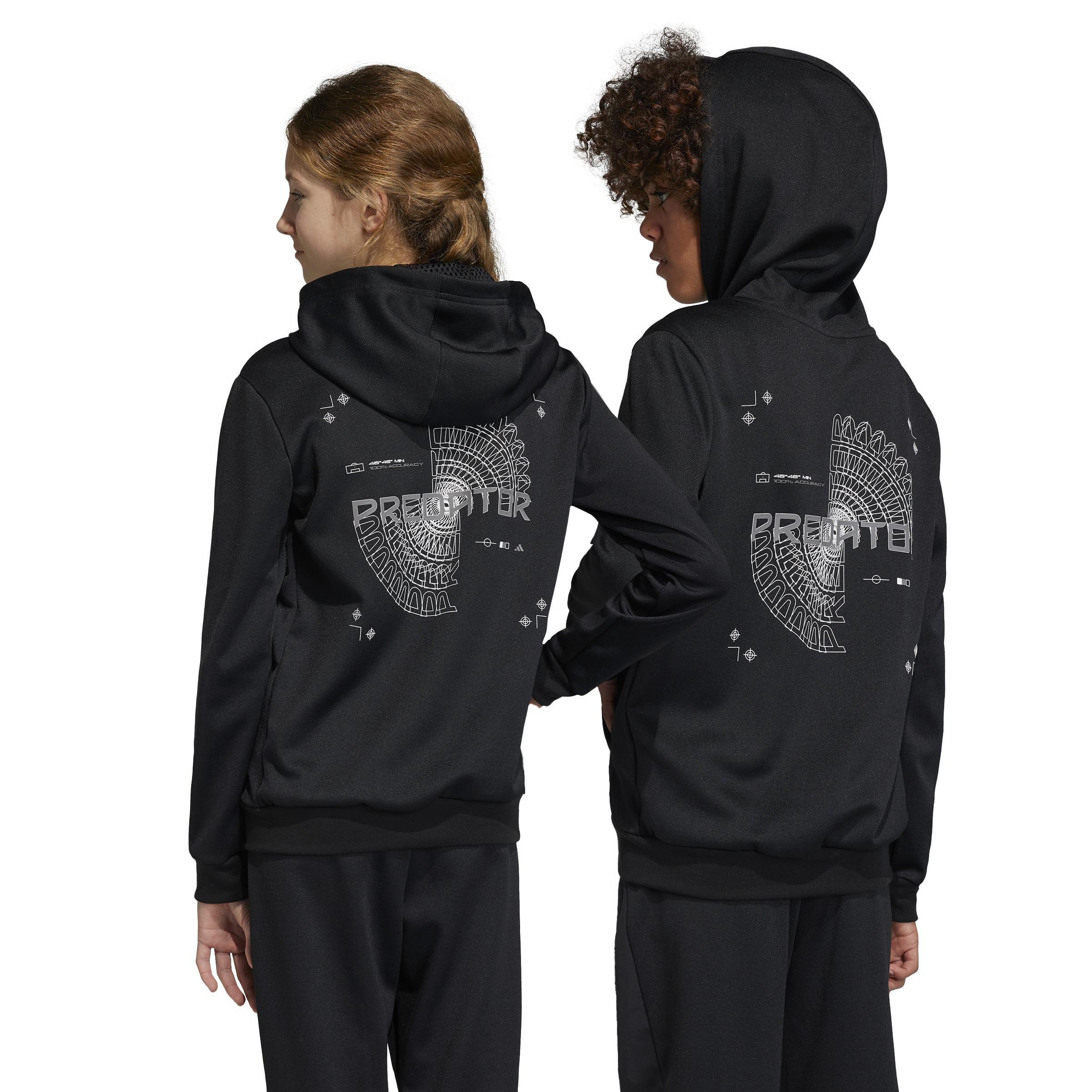 Unisex Kids Football-Inspired Predator Full-Zip Hoodie, Black, , large image number 1