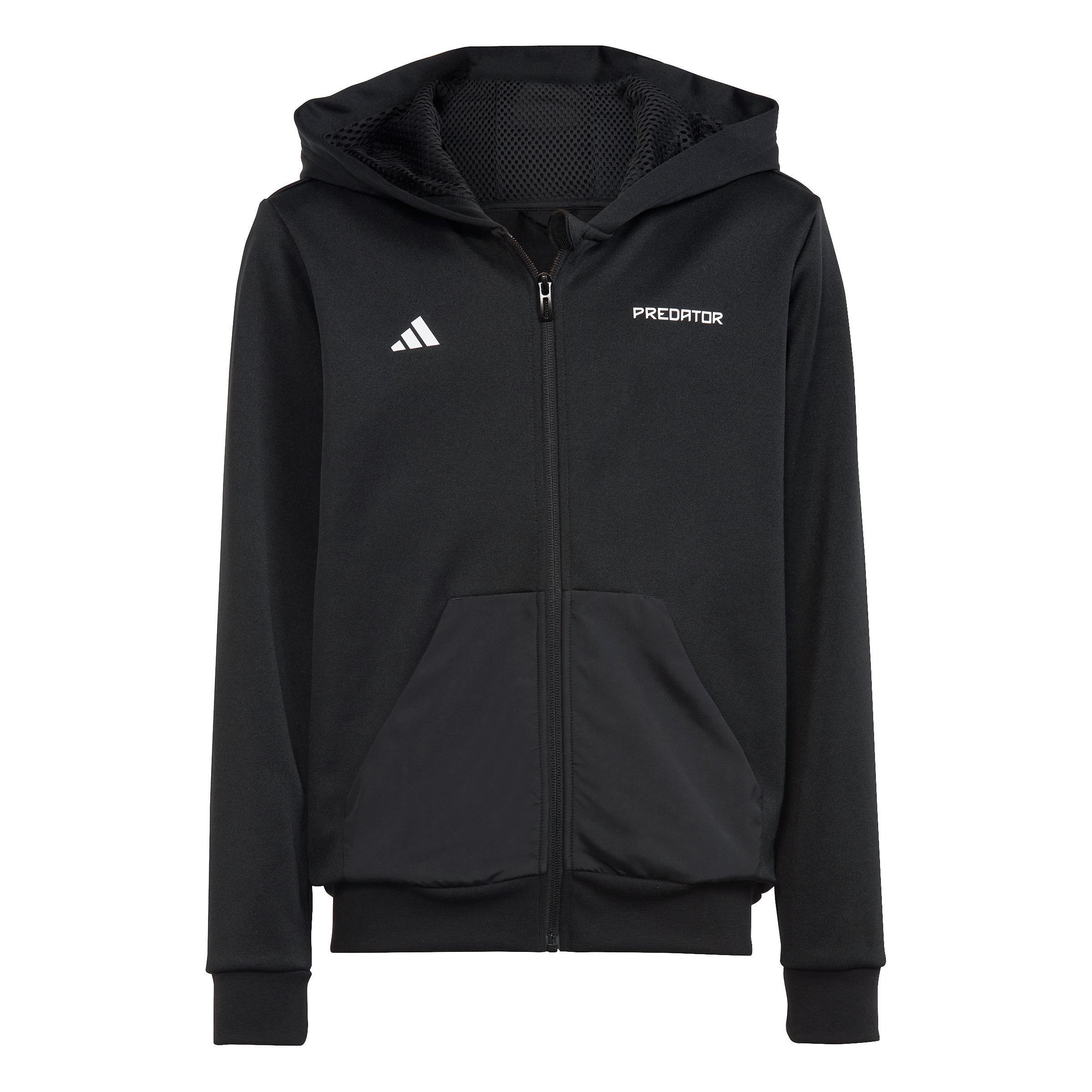 Unisex Kids Football-Inspired Predator Full-Zip Hoodie, Black, , large image number 2