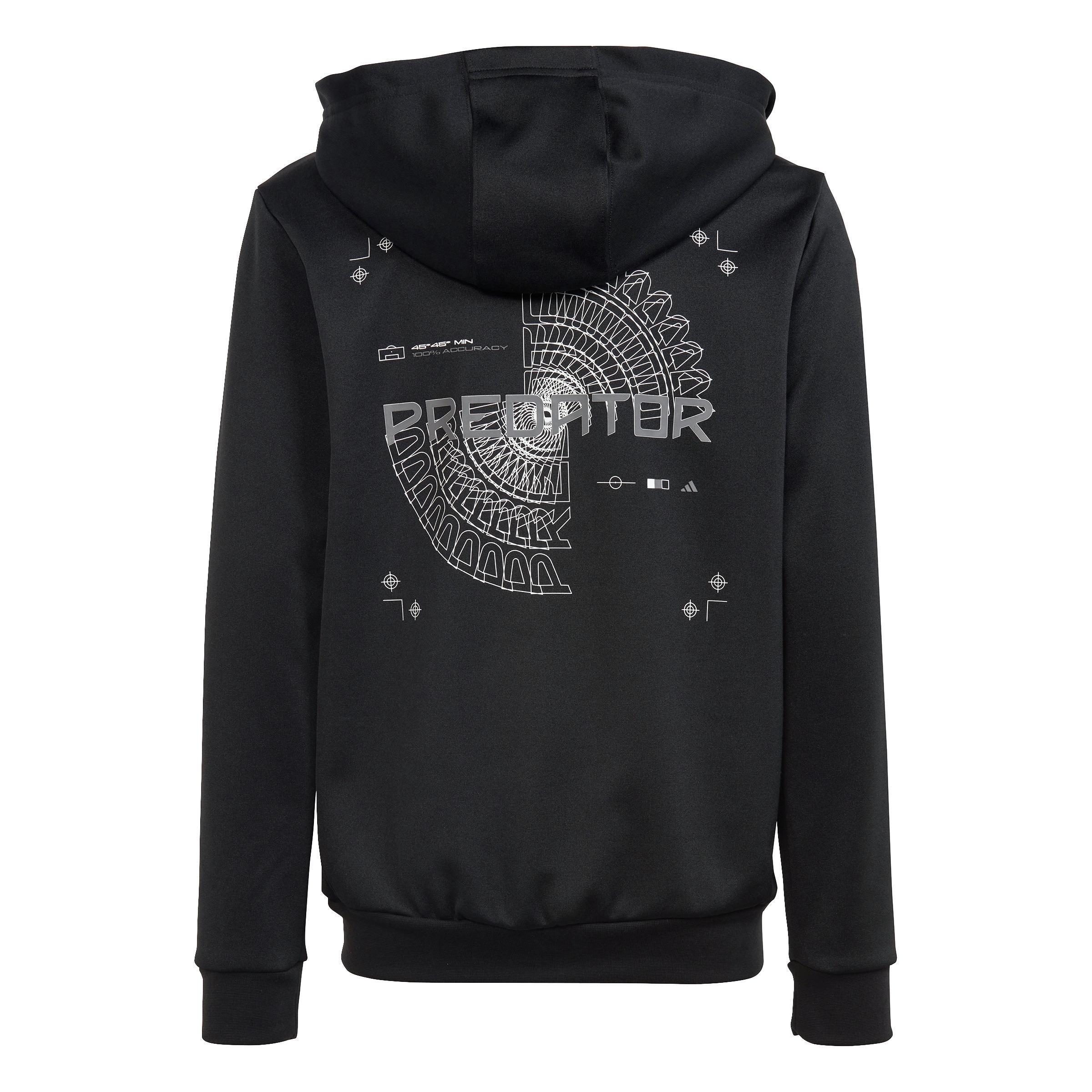 Unisex Kids Football-Inspired Predator Full-Zip Hoodie, Black, A901_ONE, large image number 4
