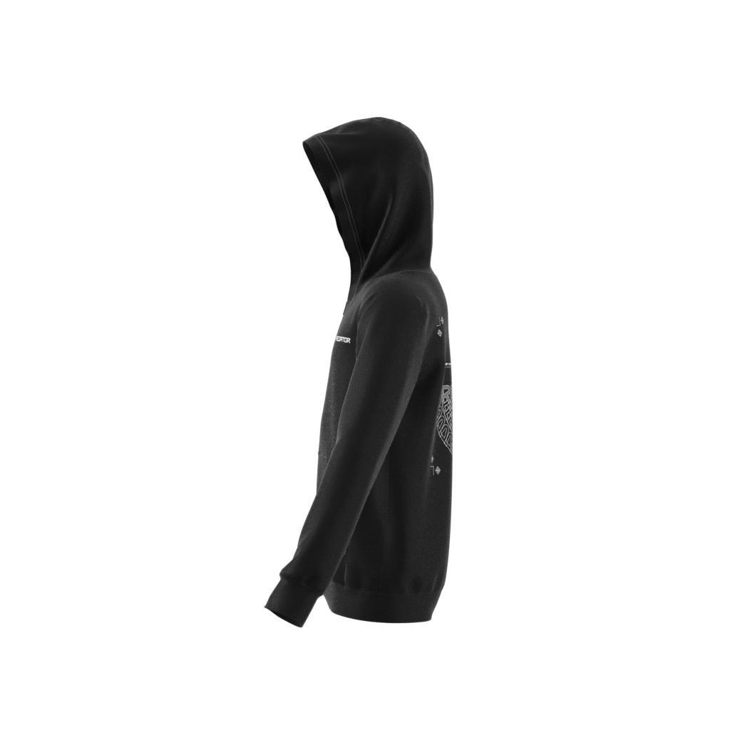 Unisex Kids Football-Inspired Predator Full-Zip Hoodie, Black, , large image number 10