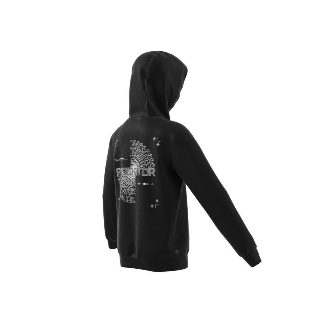 Unisex Kids Football-Inspired Predator Full-Zip Hoodie, Black, , large image number 13