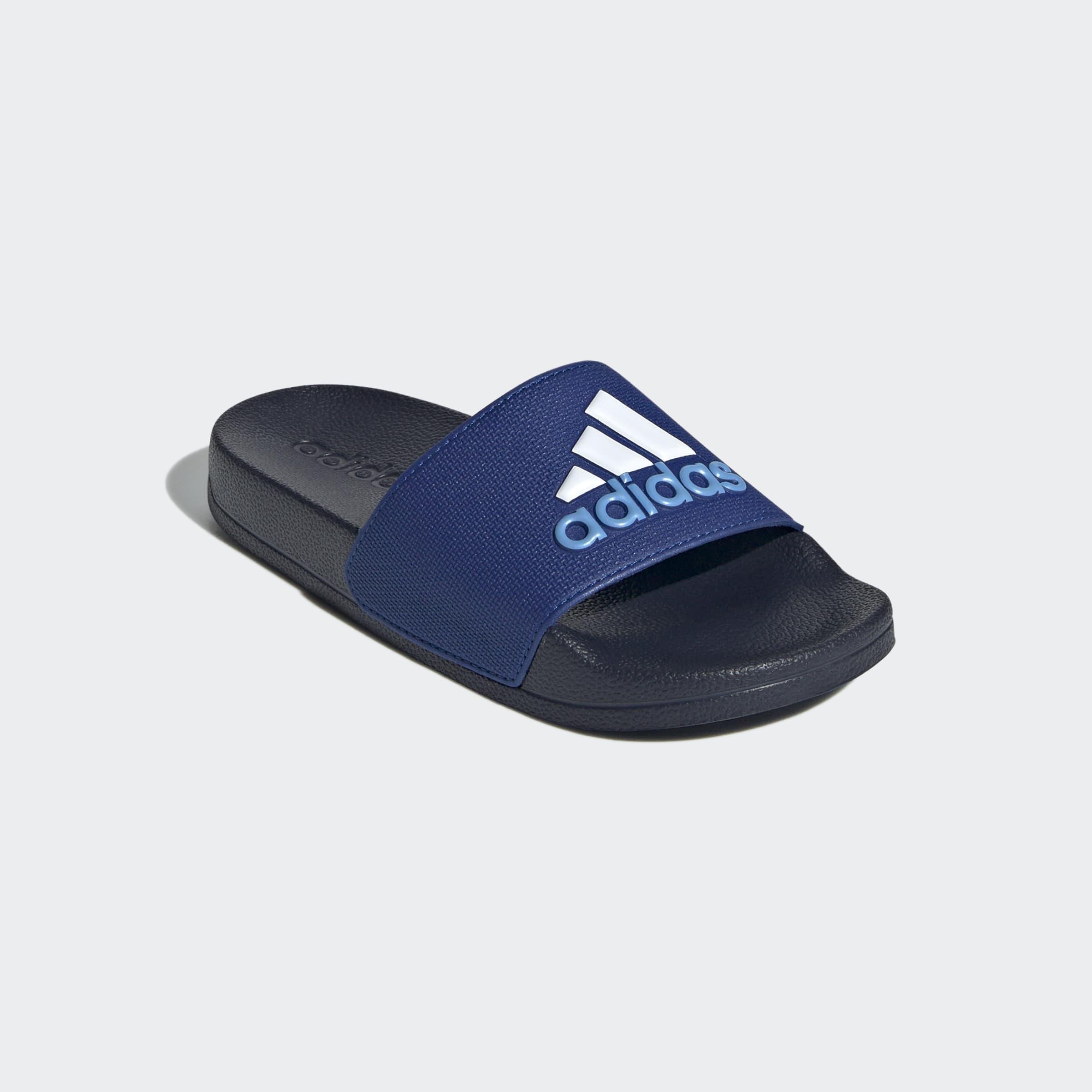 Kids Unisex Adilette Shower Slides, Blue, A901_ONE, large image number 2