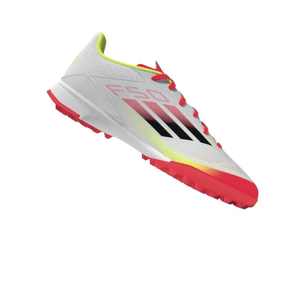 Kids Unisex F50 League Turf Boots, White, A901_ONE, large image number 12