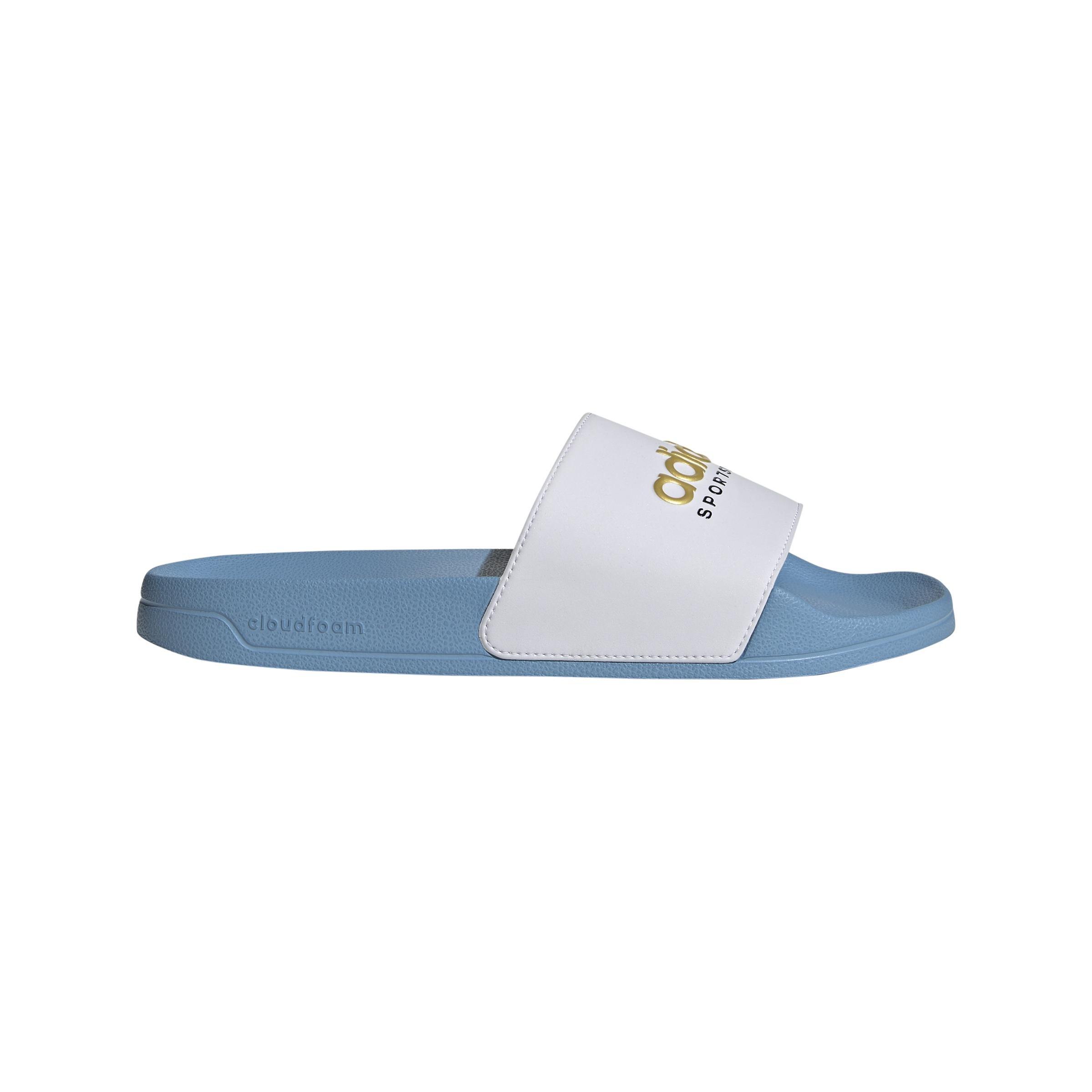 Unisex Adilette Shower Slides, Blue, A901_ONE, large image number 0