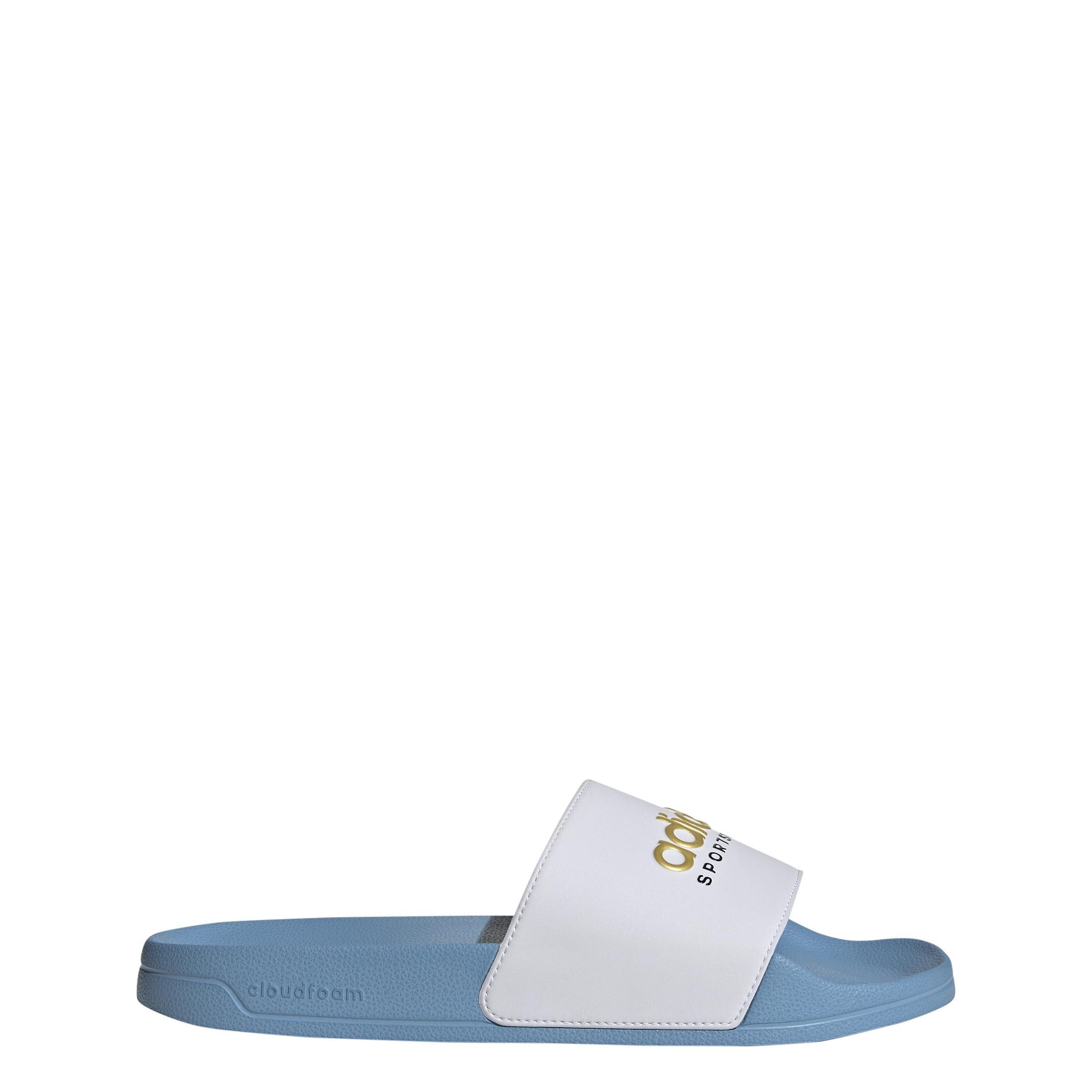 Unisex Adilette Shower Slides, Blue, A901_ONE, large image number 8