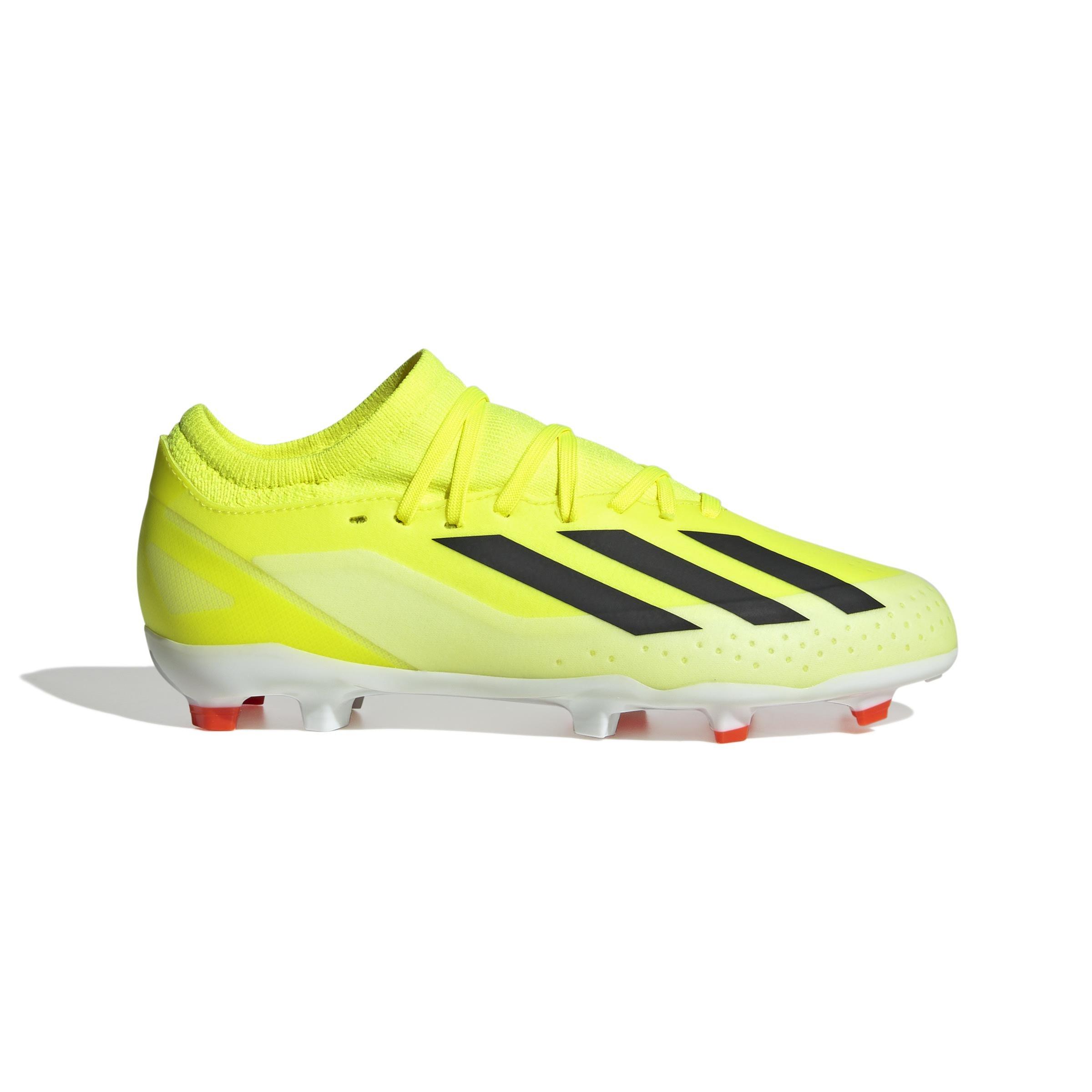 Unisex Kids Crazyfast League Firm Ground Boots, Yellow, , large image number 0