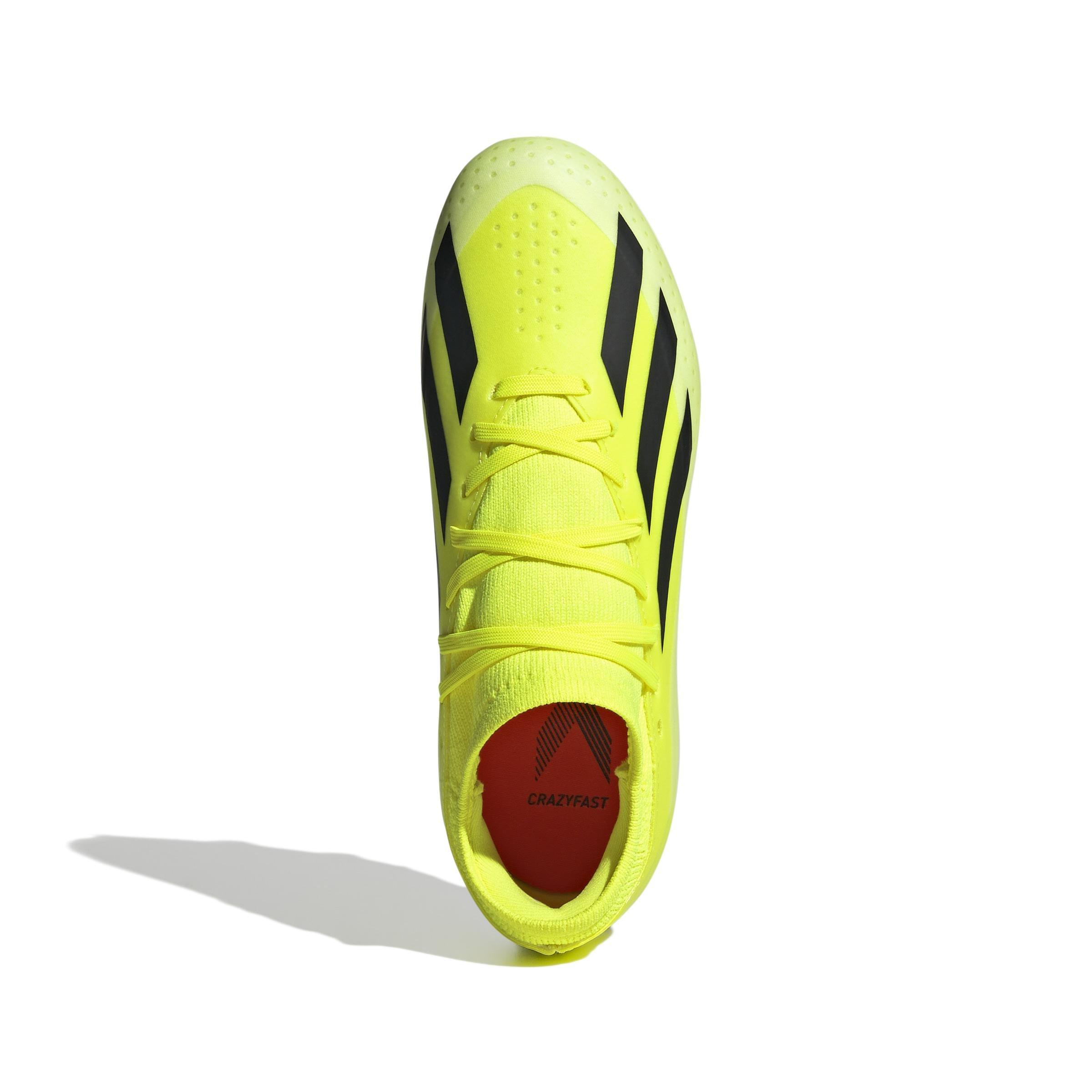 Unisex Kids Crazyfast League Firm Ground Boots, Yellow, , large image number 1