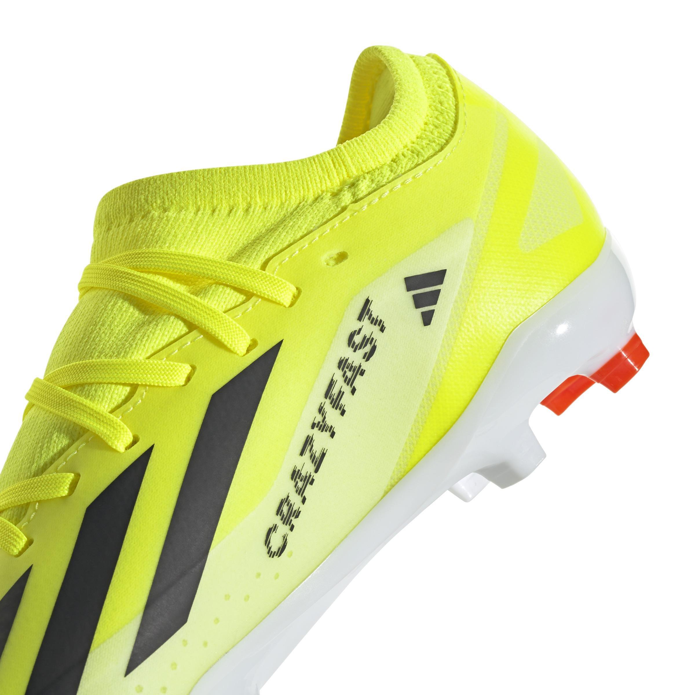 Unisex Kids Crazyfast League Firm Ground Boots, Yellow, , large image number 4