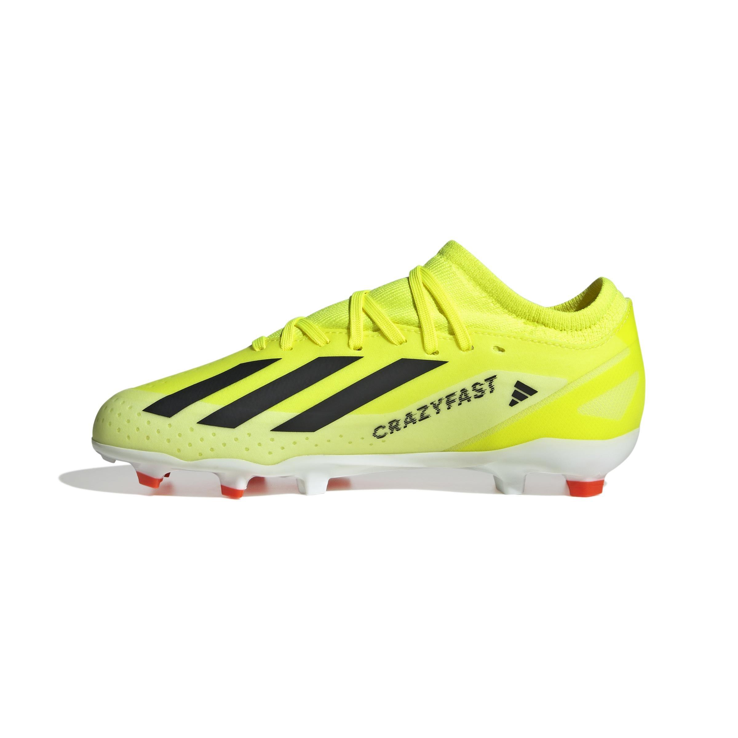 Unisex Kids Crazyfast League Firm Ground Boots, Yellow, , large image number 7