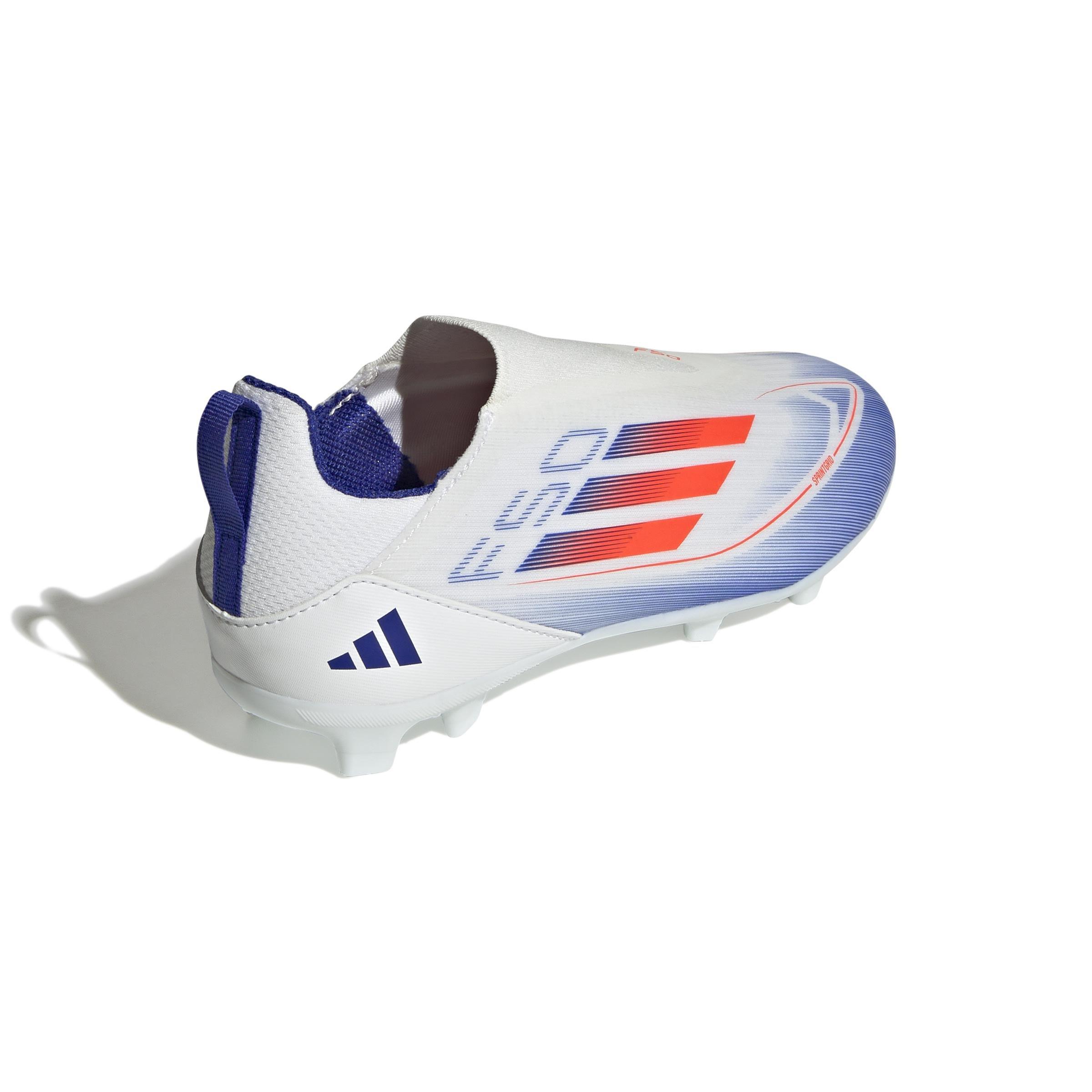 Unisex Kids F50 League Laceless Firm/Multi-Ground Boots, White, A901_ONE, large image number 3