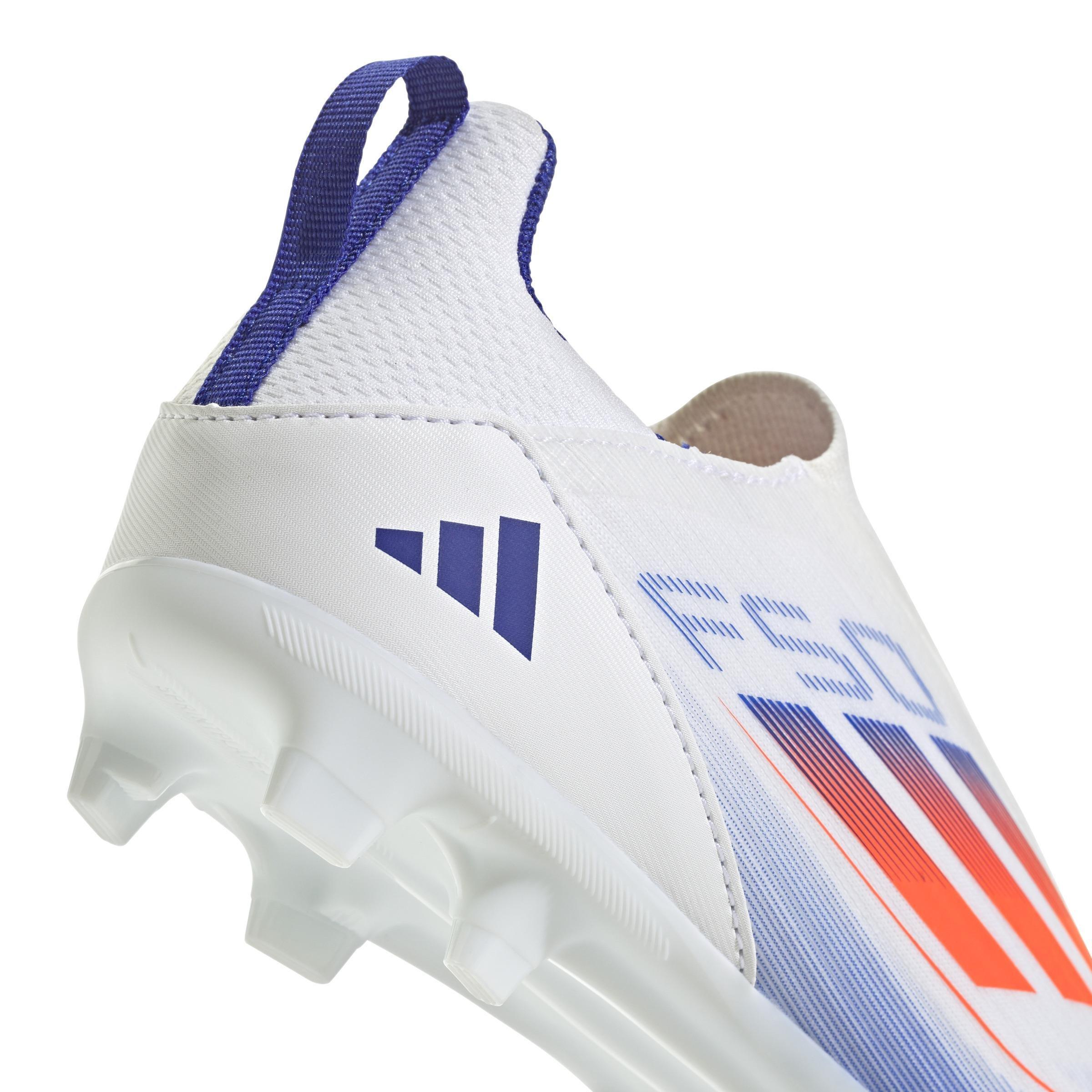 Unisex Kids F50 League Laceless Firm/Multi-Ground Boots, White, A901_ONE, large image number 4