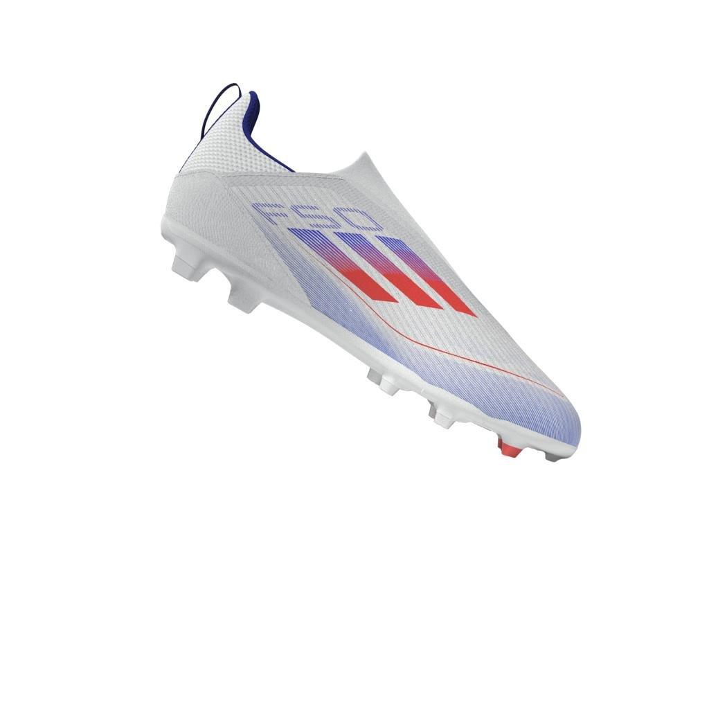 Unisex Kids F50 League Laceless Firm/Multi-Ground Boots, White, A901_ONE, large image number 6