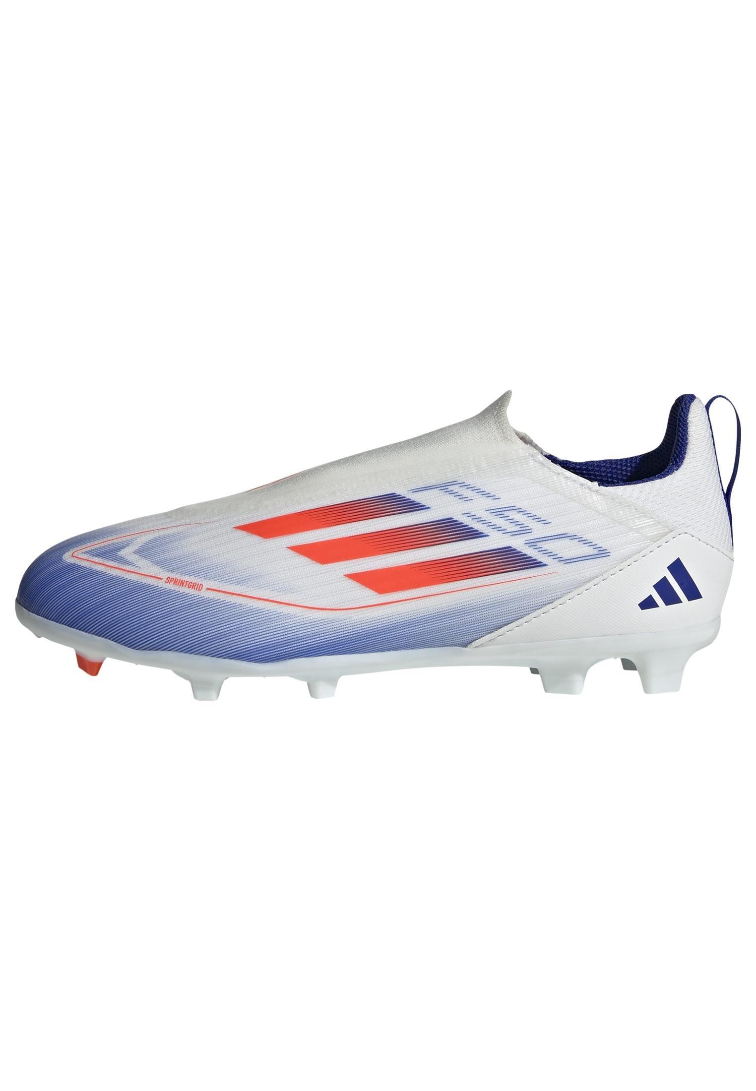 Unisex Kids F50 League Laceless Firm/Multi-Ground Boots, White, A901_ONE, large image number 8
