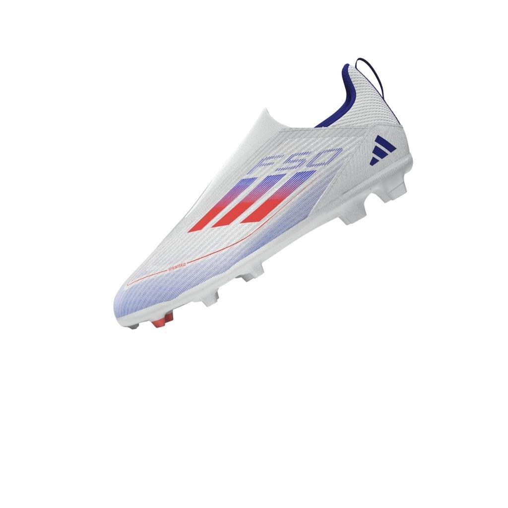 Unisex Kids F50 League Laceless Firm/Multi-Ground Boots, White, A901_ONE, large image number 9