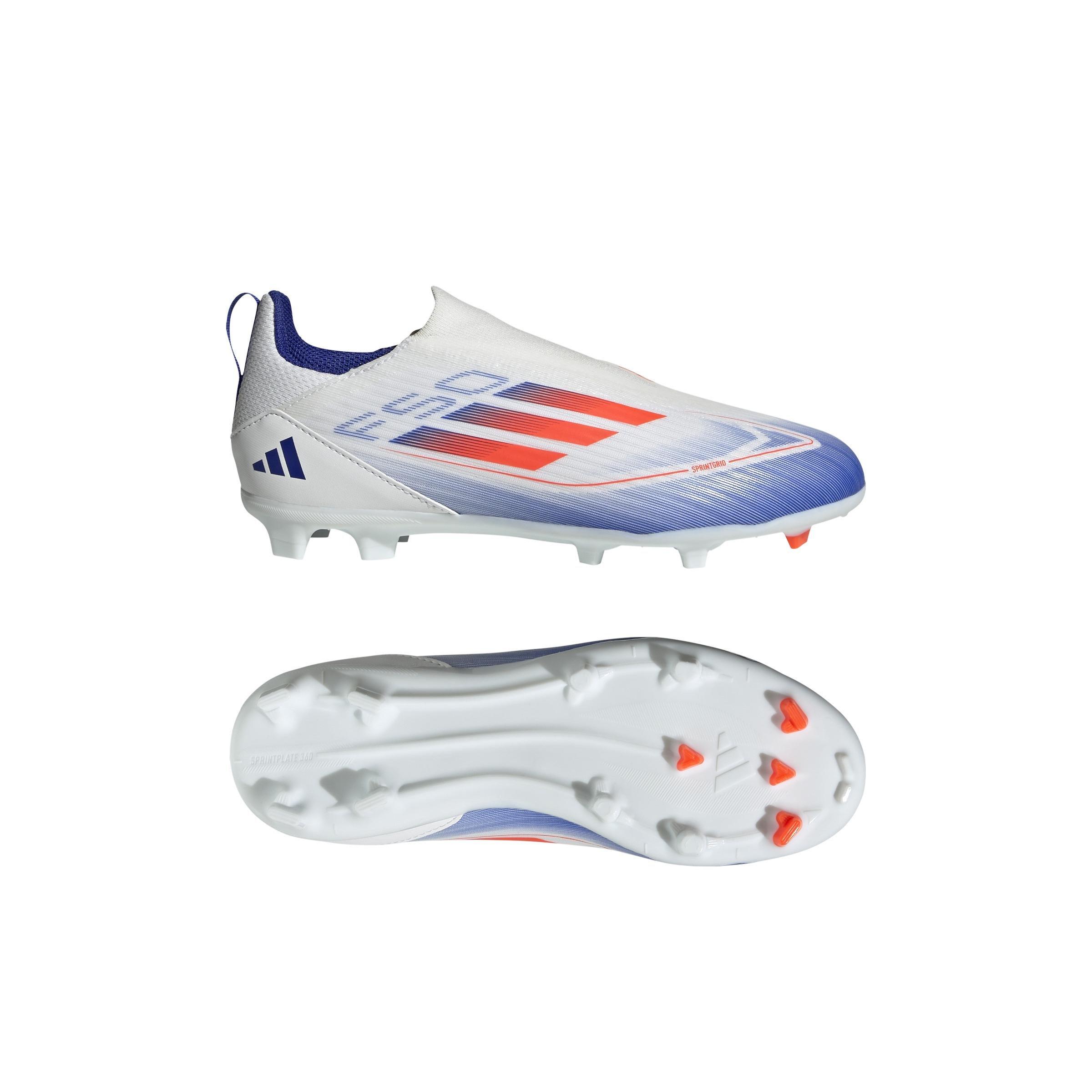 Unisex Kids F50 League Laceless Firm/Multi-Ground Boots, White, A901_ONE, large image number 10