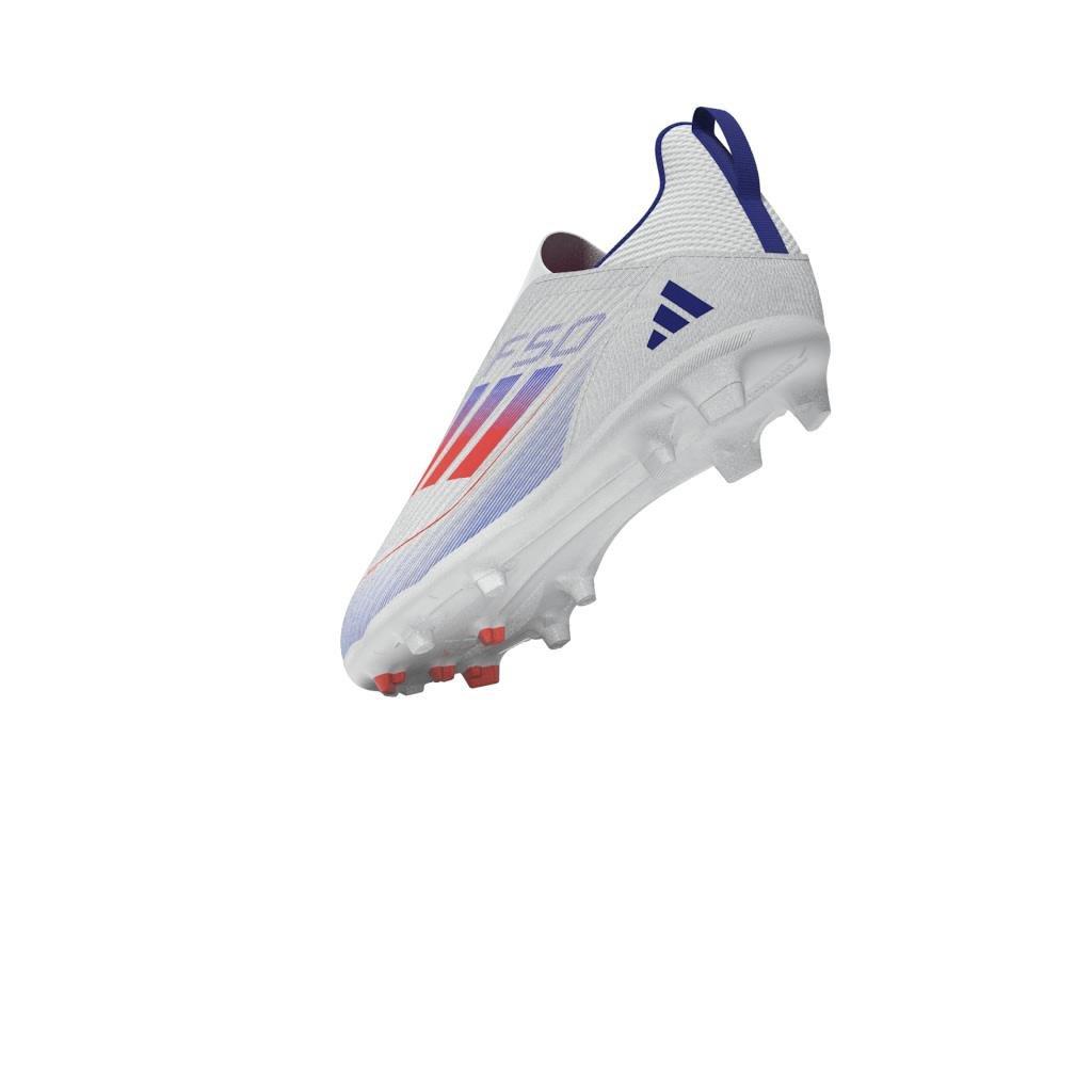 Unisex Kids F50 League Laceless Firm/Multi-Ground Boots, White, A901_ONE, large image number 11