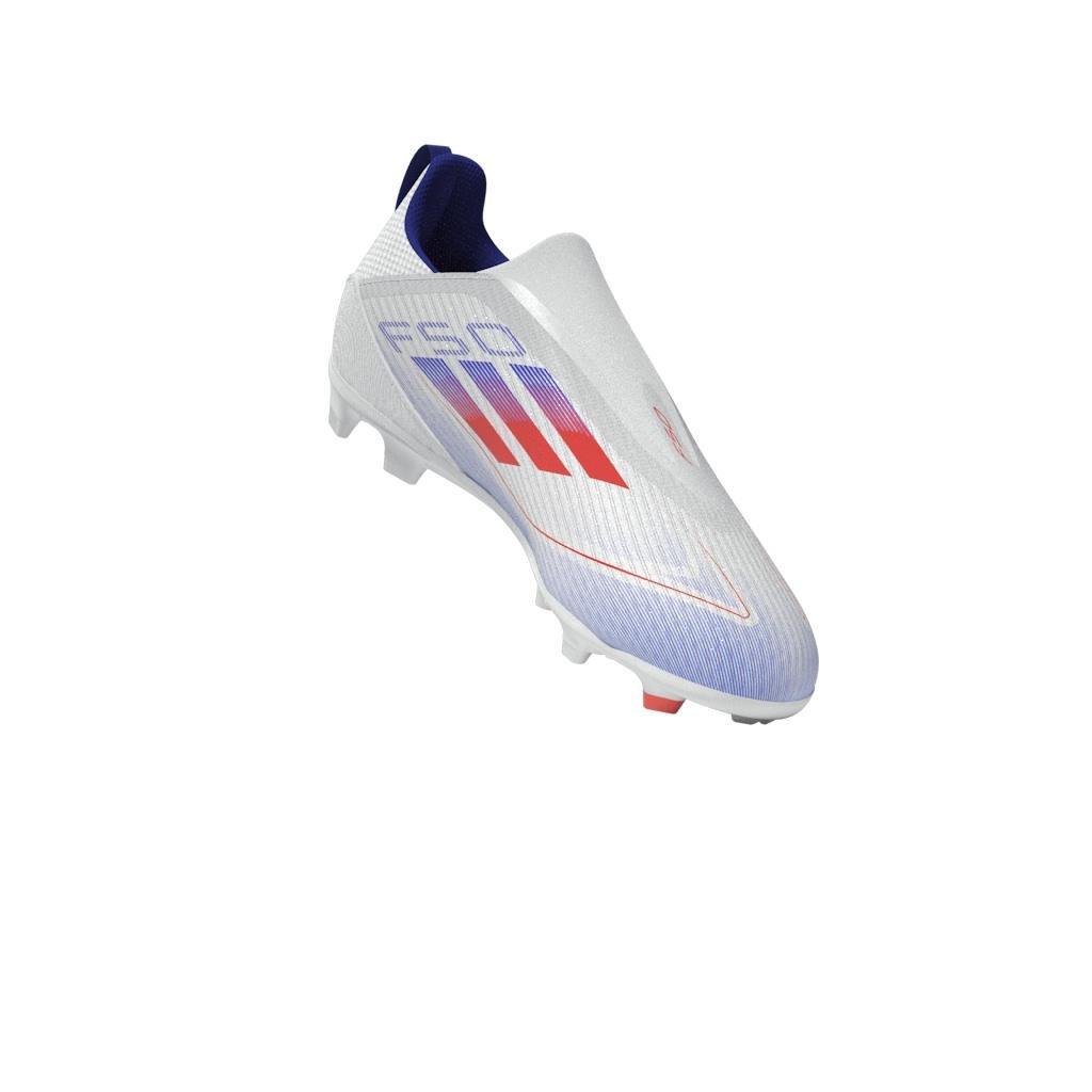 Unisex Kids F50 League Laceless Firm/Multi-Ground Boots, White, A901_ONE, large image number 13