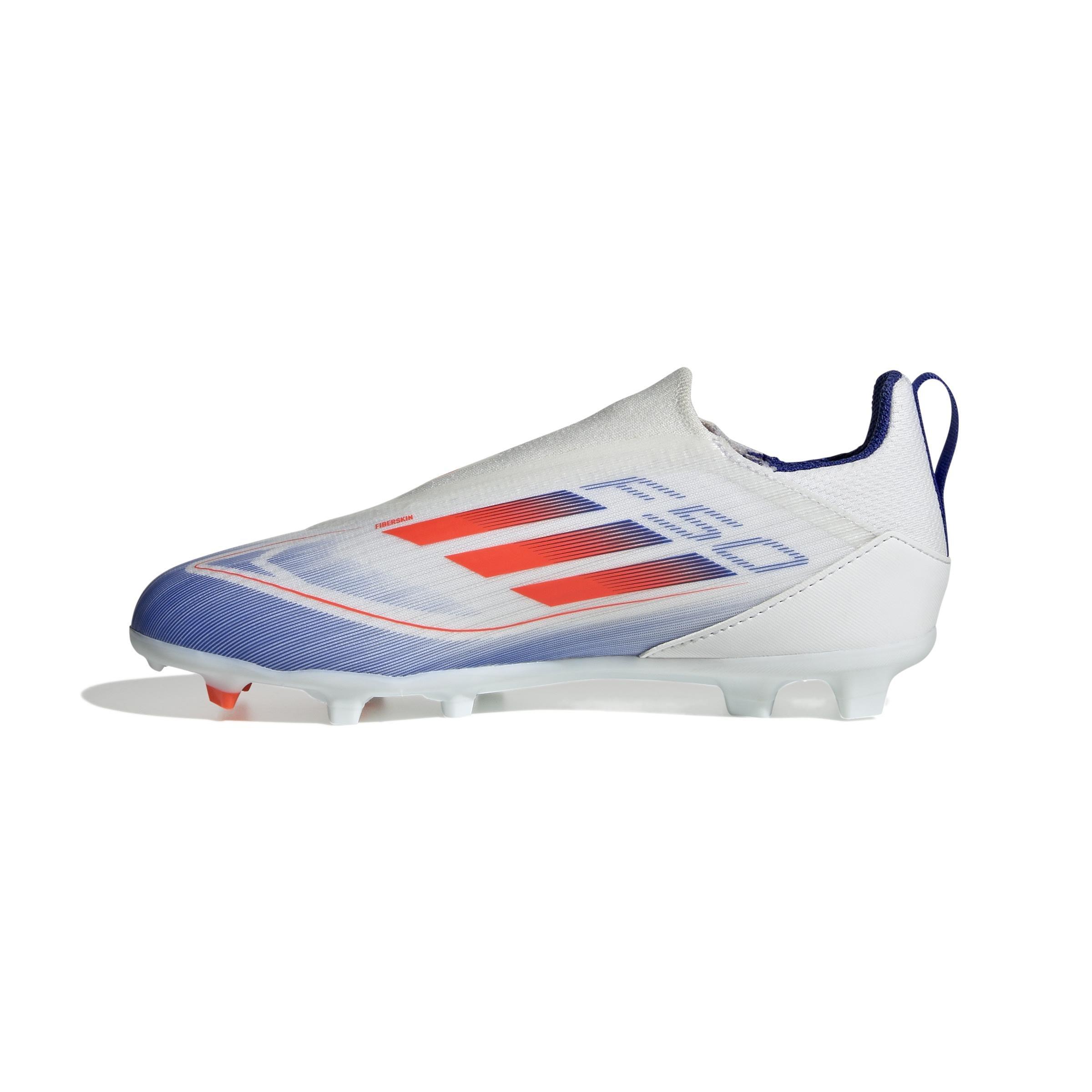 Unisex Kids F50 League Laceless Firm/Multi-Ground Boots, White, A901_ONE, large image number 14