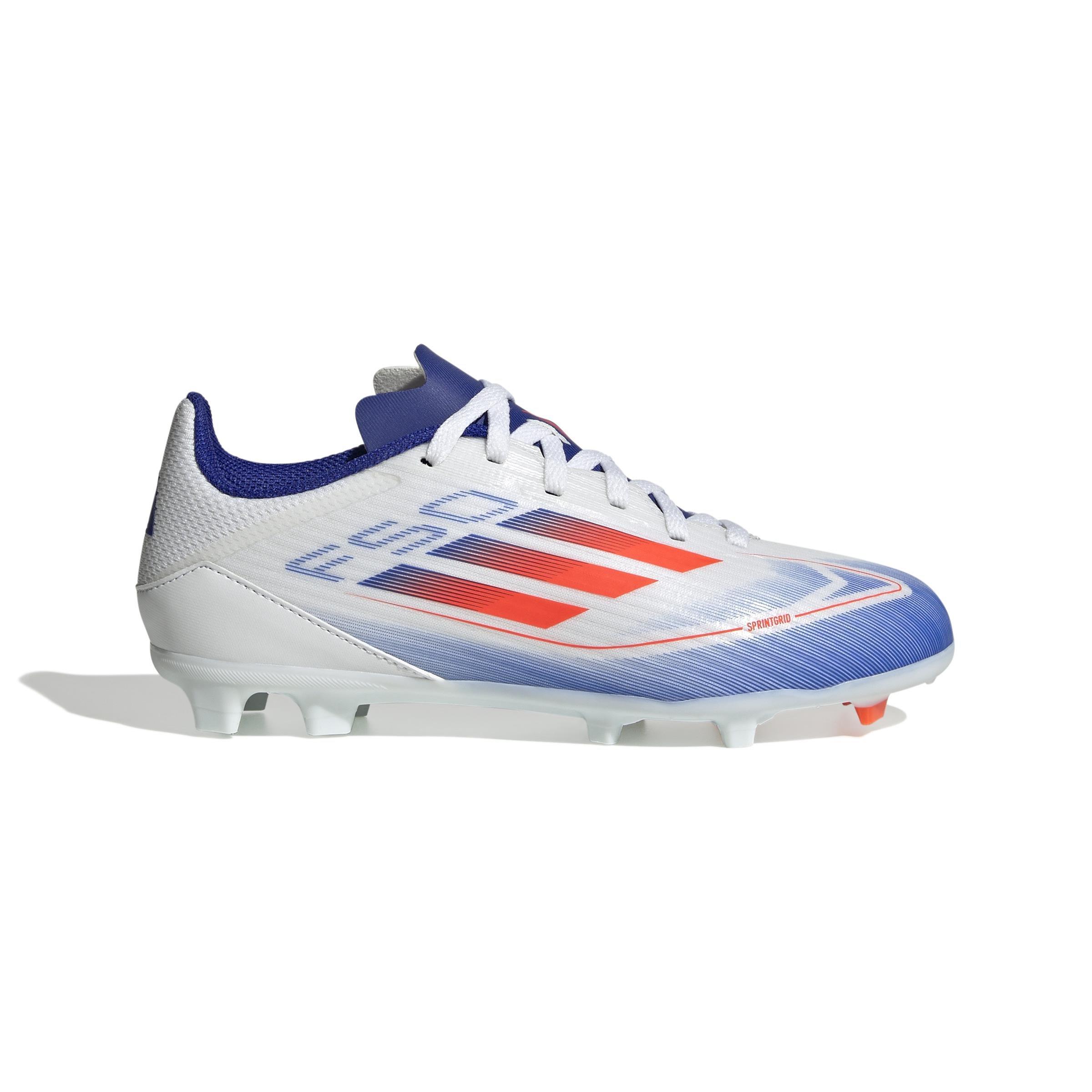 Unisex Kids F50 League Firm/Multi-Ground Cleats, White, A901_ONE, large image number 0