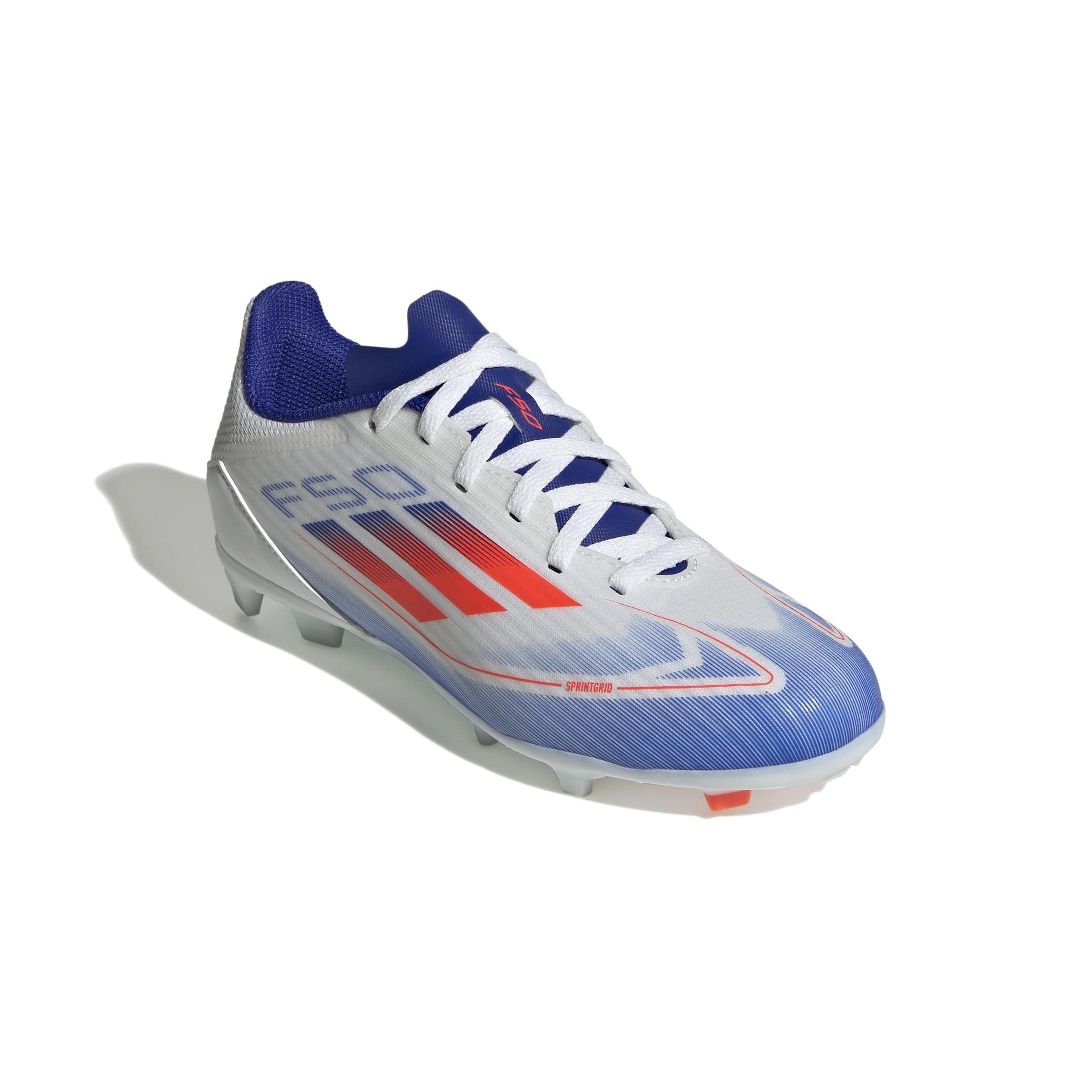 Unisex Kids F50 League Firm/Multi-Ground Cleats, White, A901_ONE, large image number 2