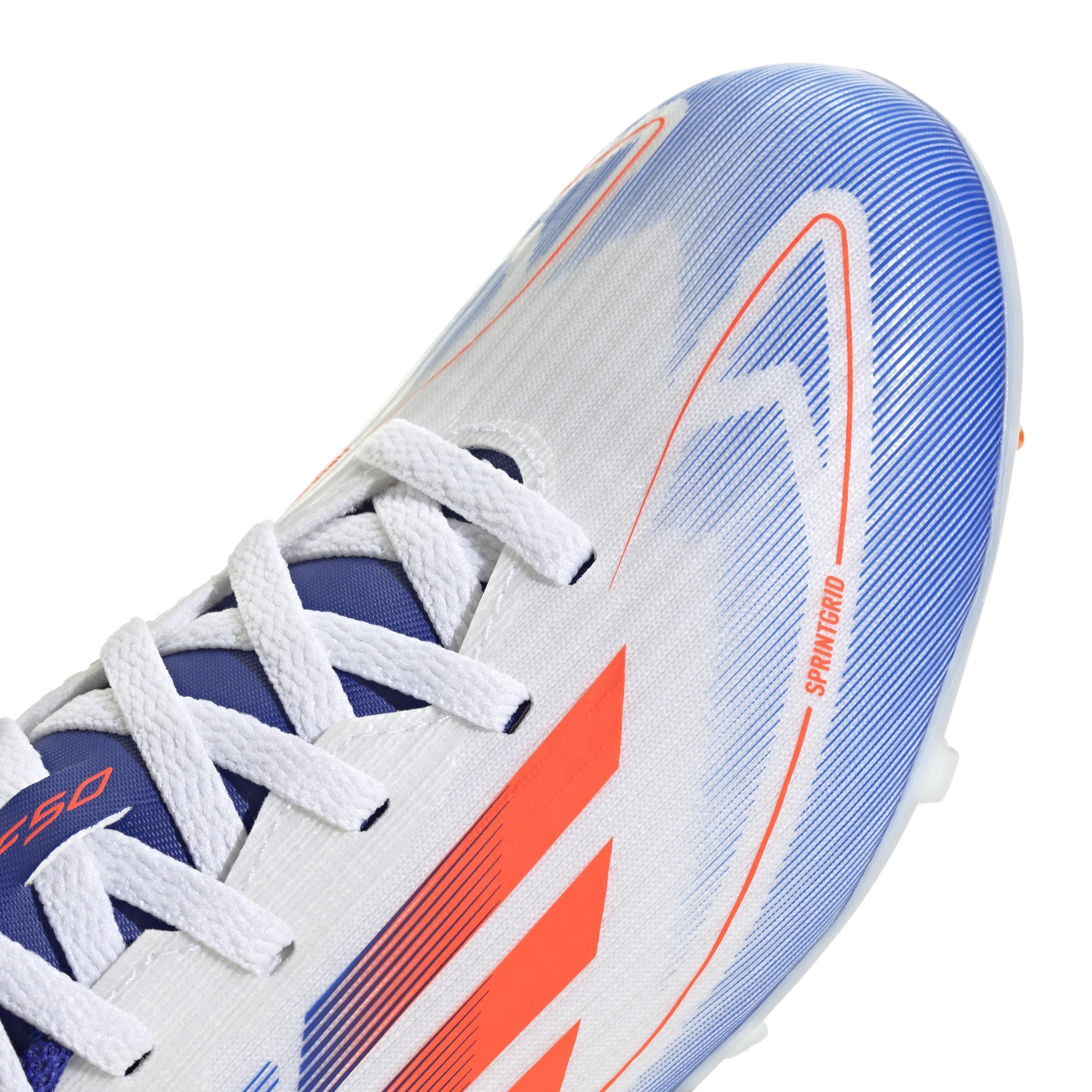 Unisex Kids F50 League Firm/Multi-Ground Cleats, White, A901_ONE, large image number 4