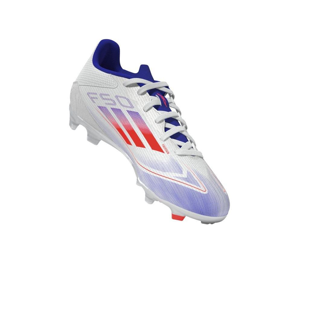 Unisex Kids F50 League Firm/Multi-Ground Cleats, White, , large image number 11