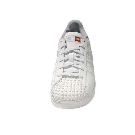 Unisex Kids Adidas Superstar X Lego Shoes, White, A901_ONE, large image number 8