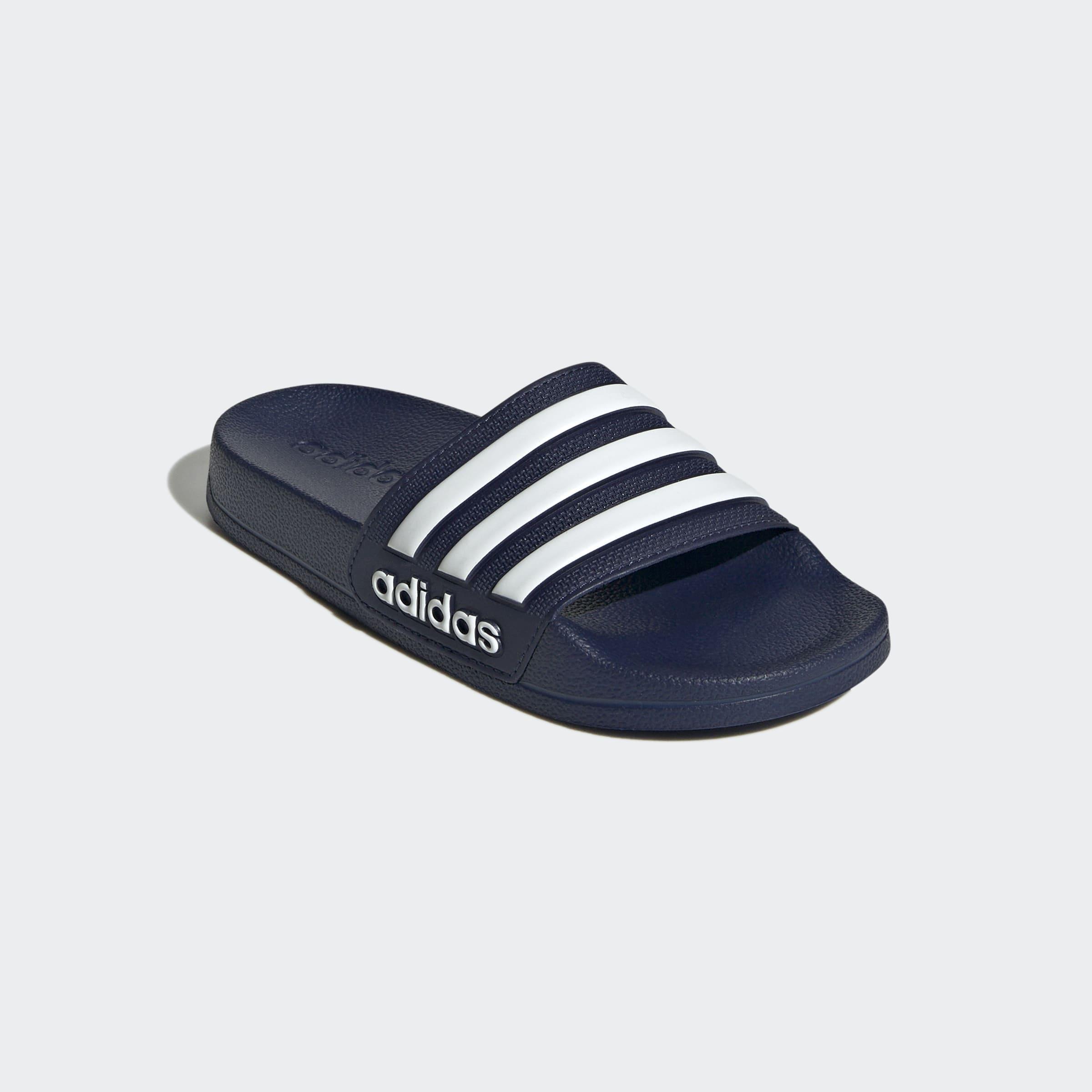 Kids Unisex adilette Shower Slides, Blue, A901_ONE, large image number 2