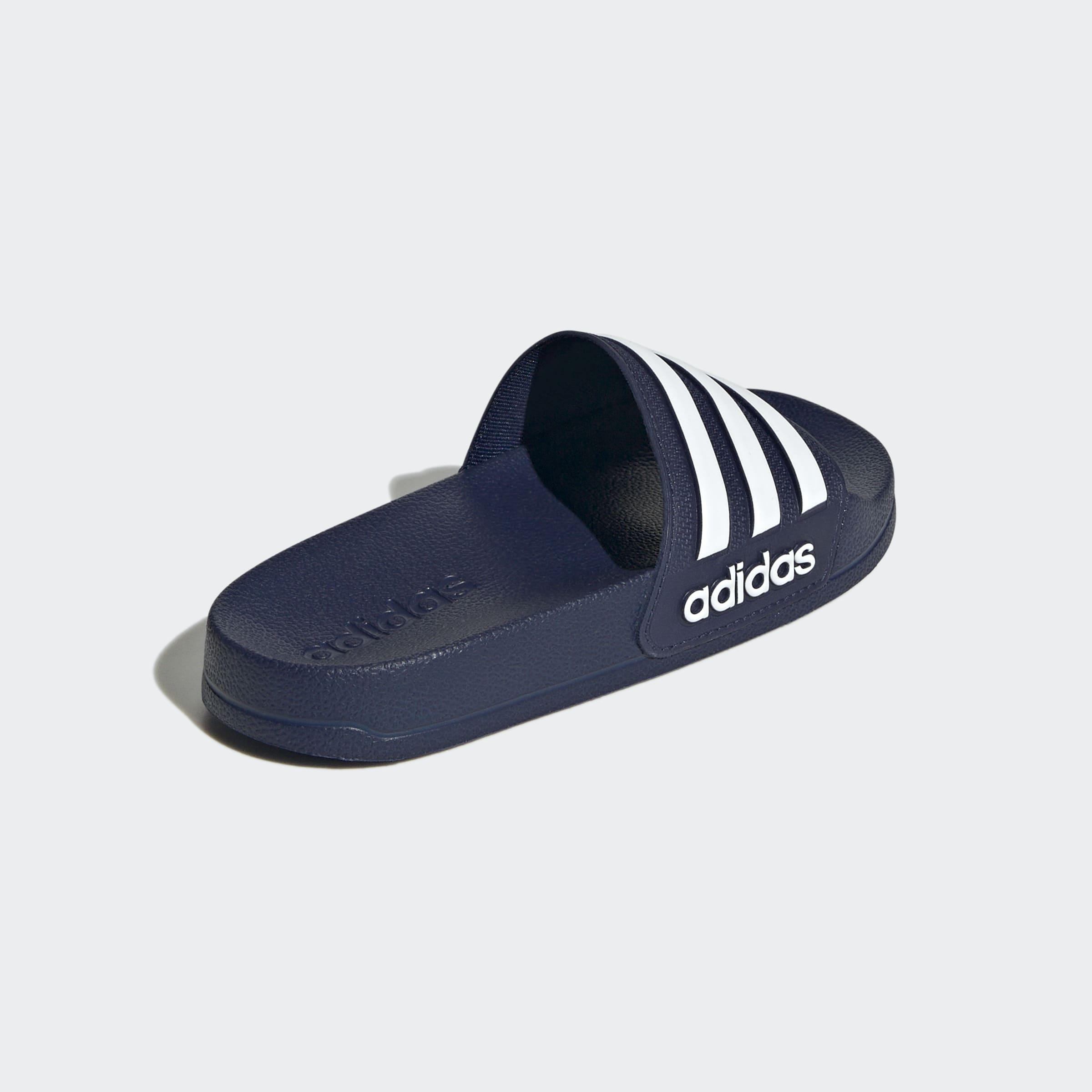 Kids Unisex adilette Shower Slides, Blue, A901_ONE, large image number 3
