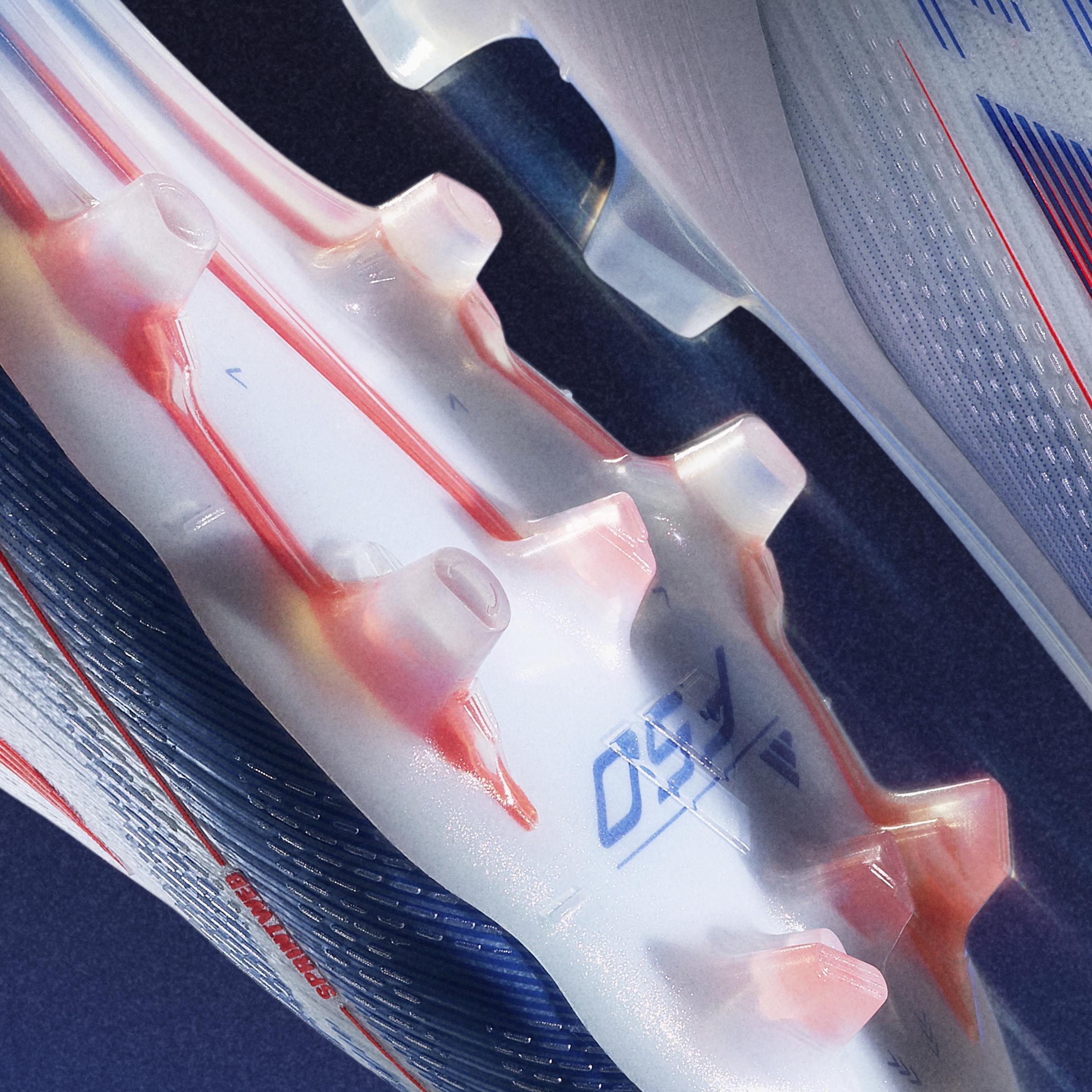 Unisex F50 Elite Laceless Firm Ground Boots, White, A901_ONE, large image number 7