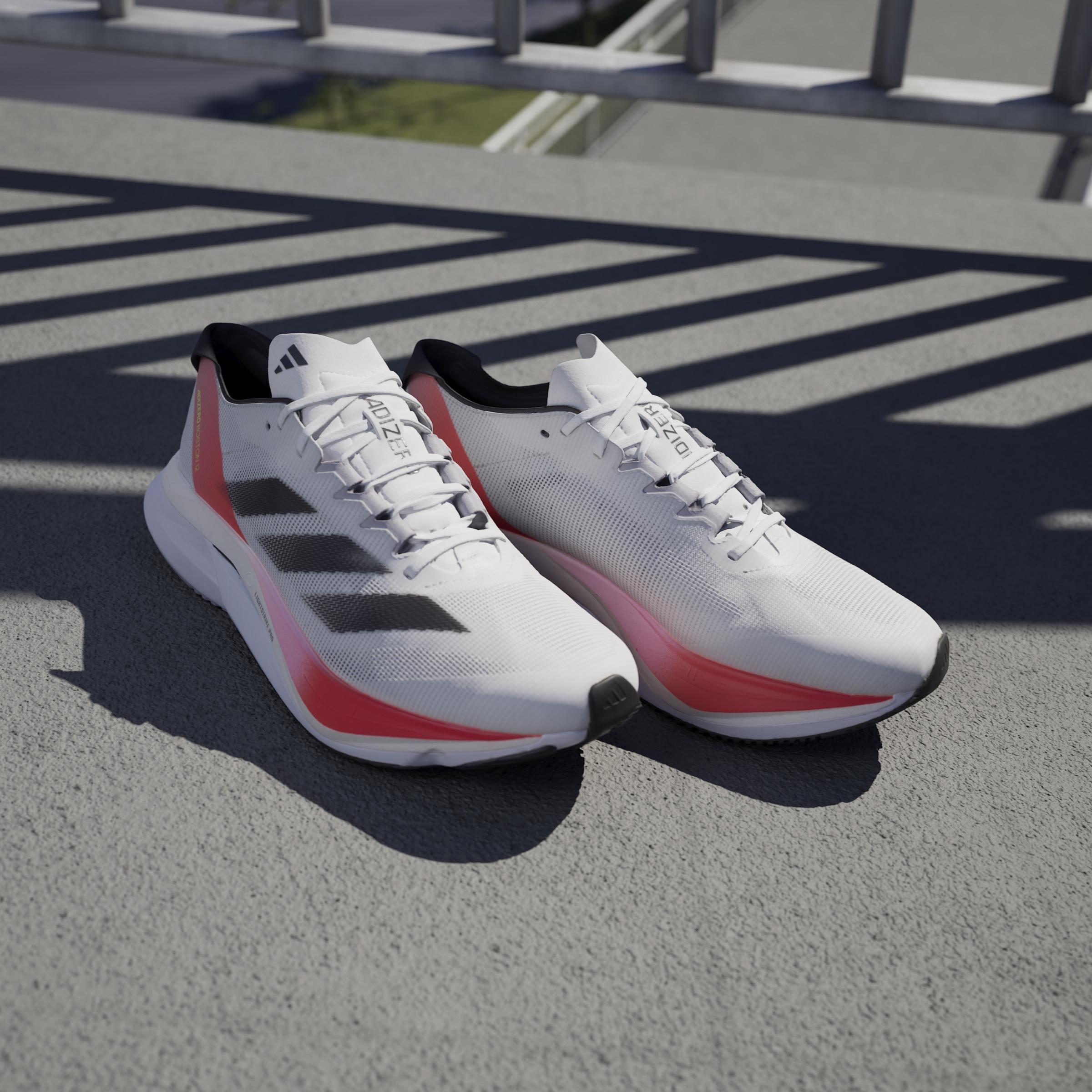 Adizero Boston 12 Shoes, White, A901_ONE, large image number 9