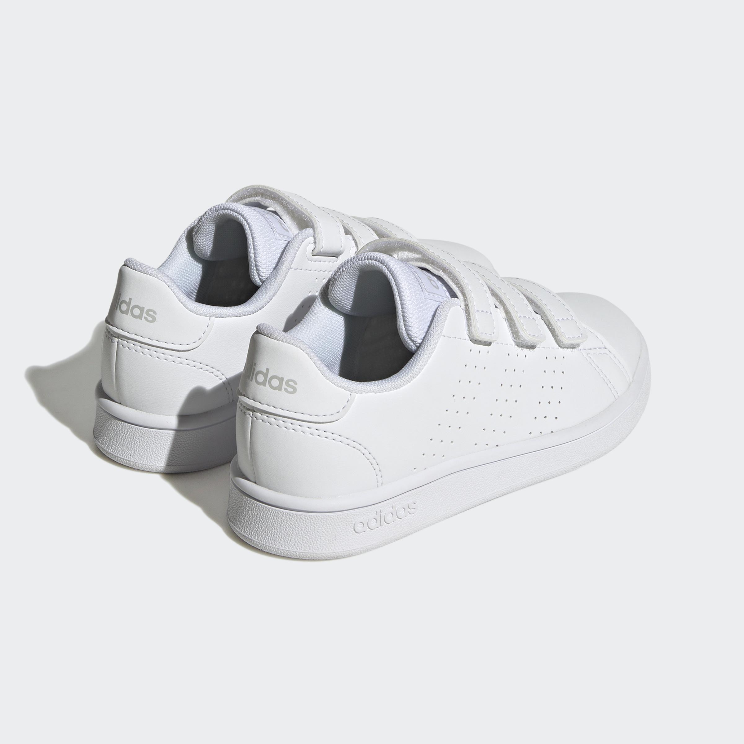Unisex Kids Advantage Court Lifestyle Hook-And-Loop Shoes, White, A901_ONE, large image number 3