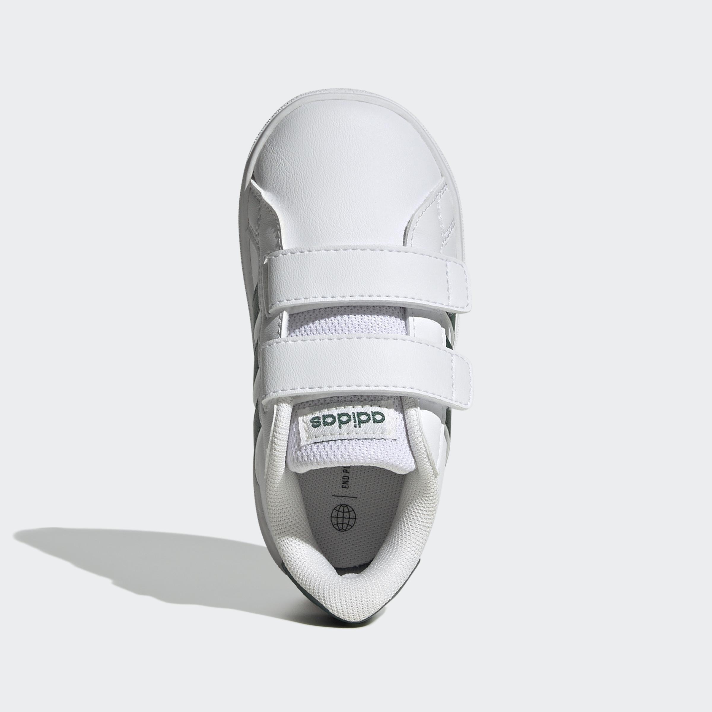 Kids Unisex Grand Court Lifestyle Hook and Loop Shoes, White