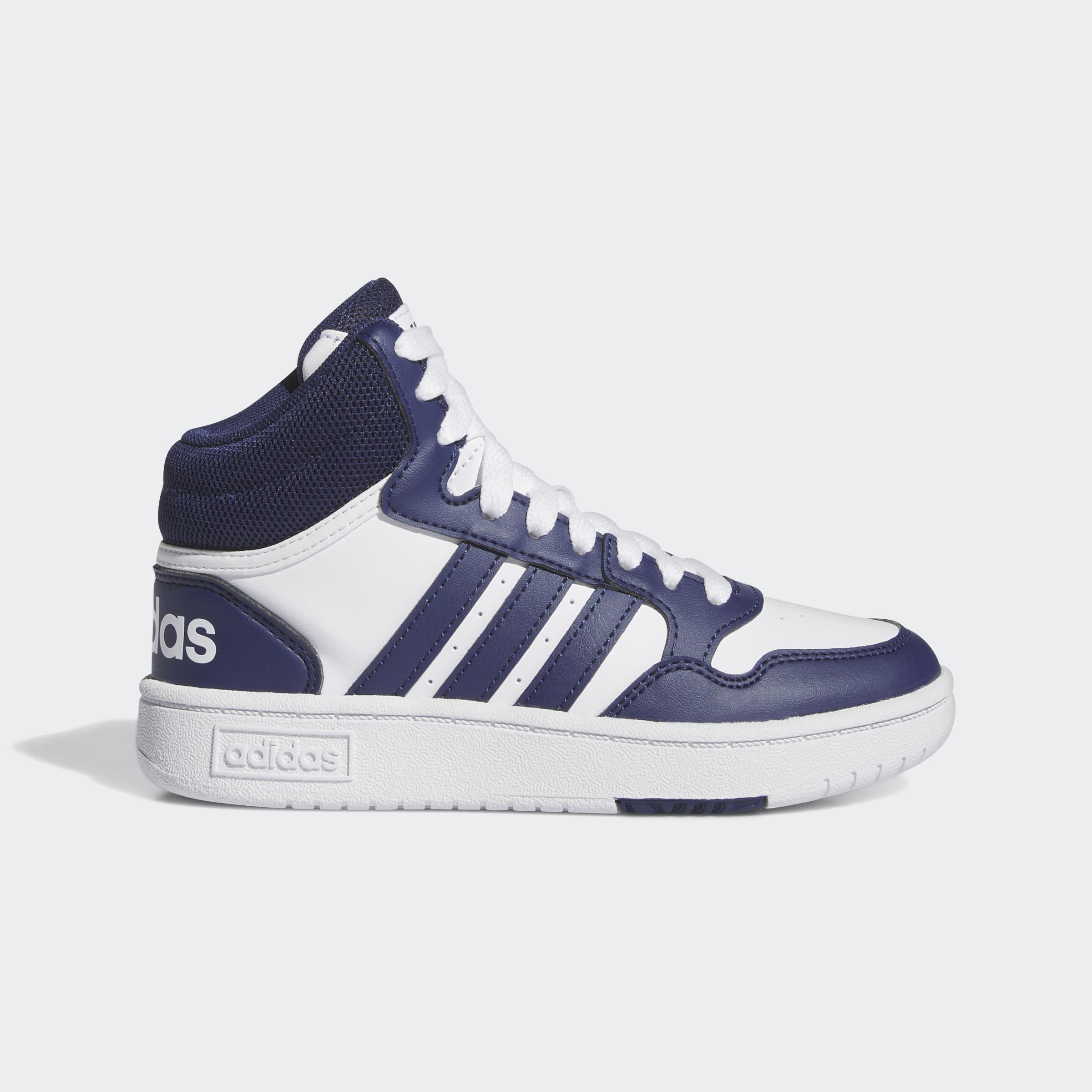 Kids Unisex Hoops Mid Shoes, White, A901_ONE, large image number 0