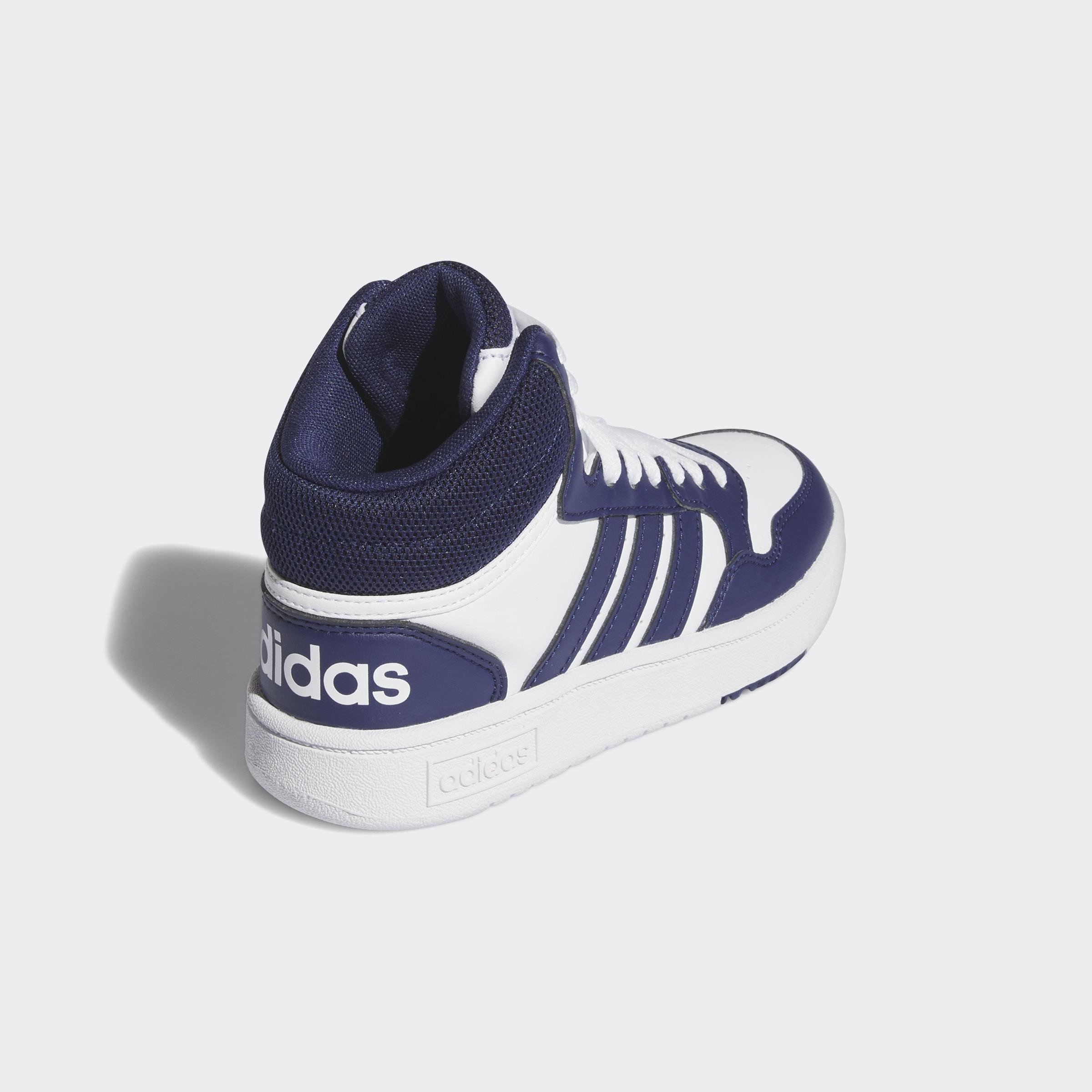 Kids Unisex Hoops Mid Shoes, White, A901_ONE, large image number 3