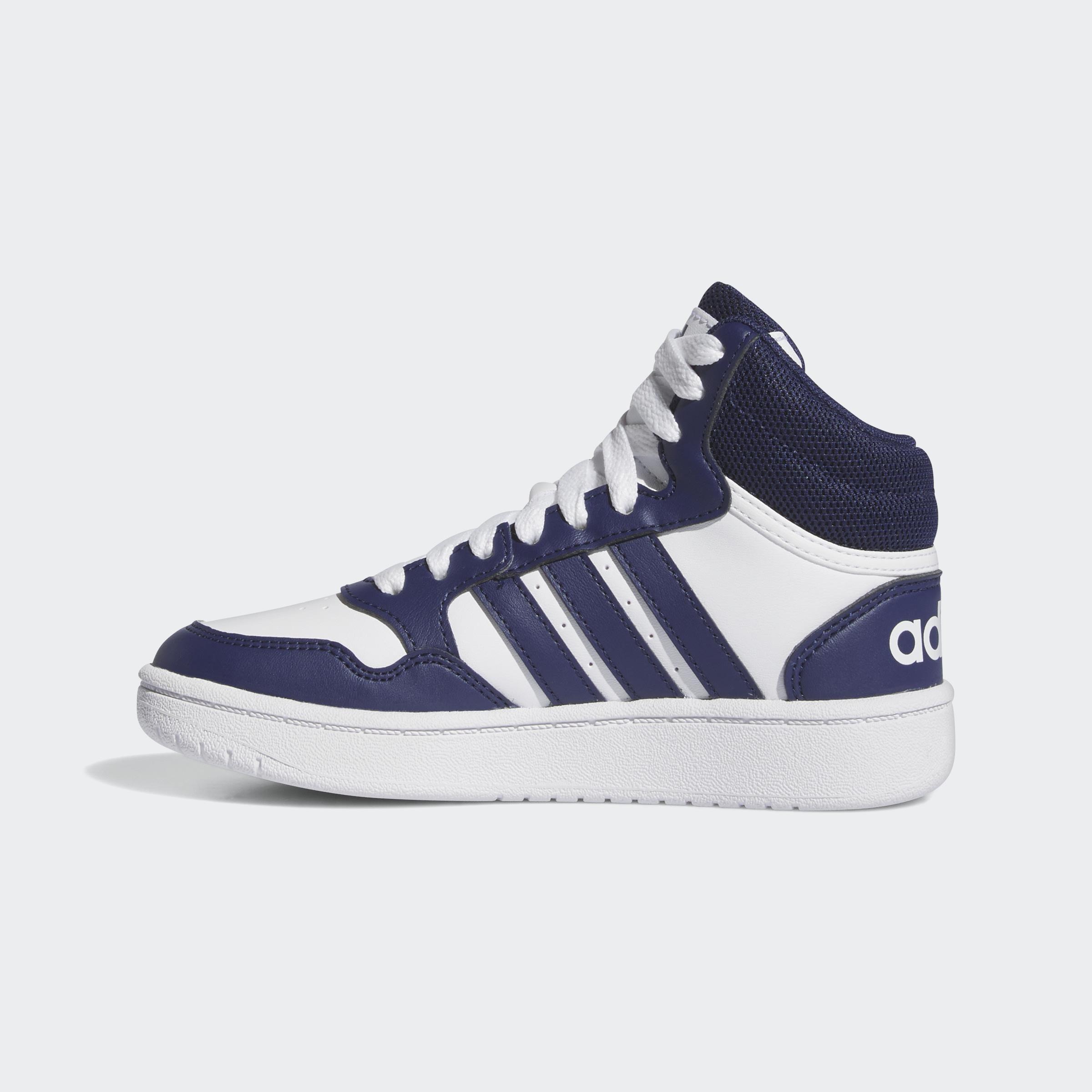 Kids Unisex Hoops Mid Shoes, White, A901_ONE, large image number 7