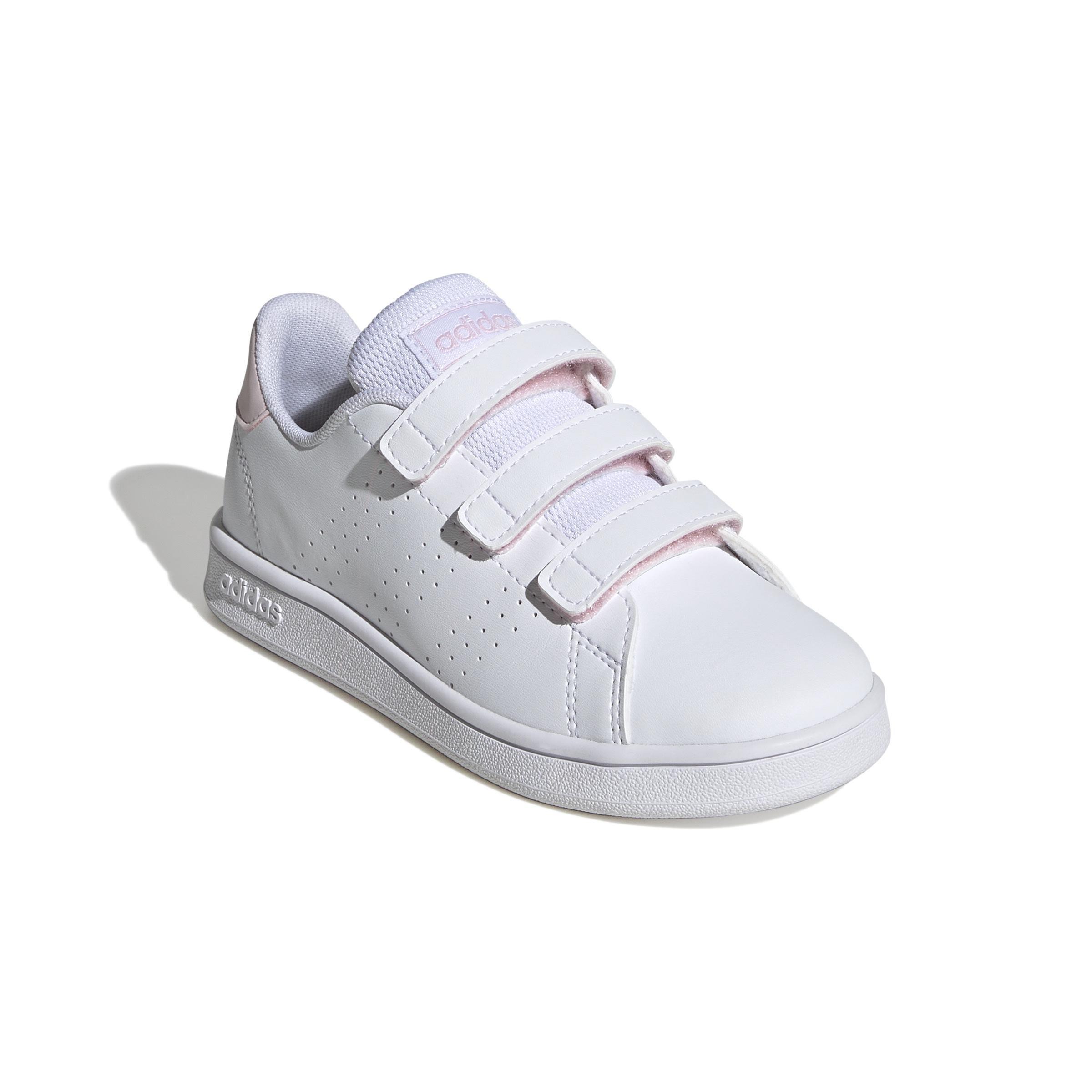 Unisex Advantage Court Lifestyle Hook-and-Loop Shoes, White, A901_ONE, large image number 2