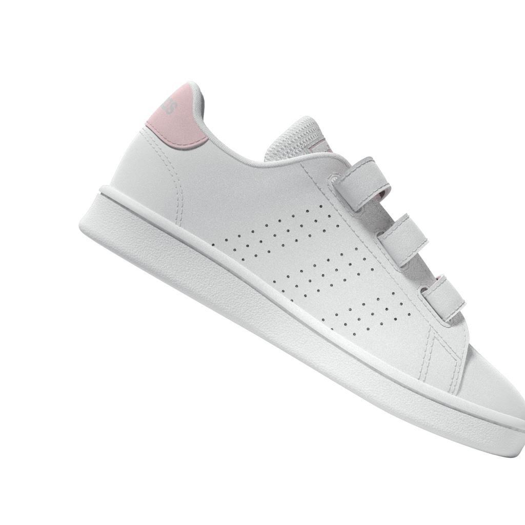 Unisex Advantage Court Lifestyle Hook-and-Loop Shoes, White, A901_ONE, large image number 6