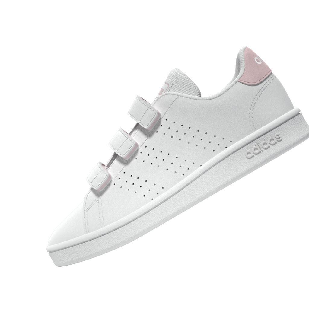 Unisex Advantage Court Lifestyle Hook-and-Loop Shoes, White, A901_ONE, large image number 7
