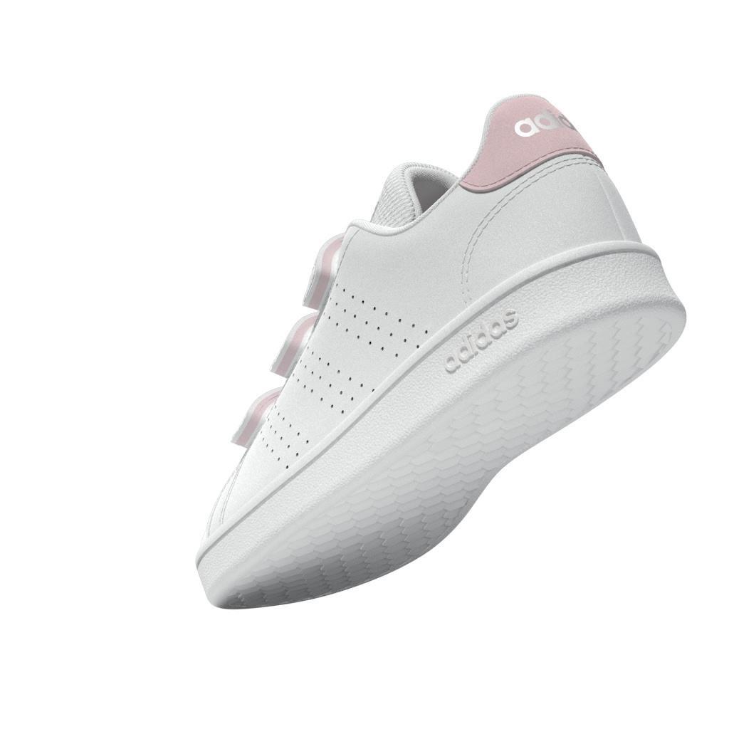Unisex Advantage Court Lifestyle Hook-and-Loop Shoes, White, A901_ONE, large image number 8