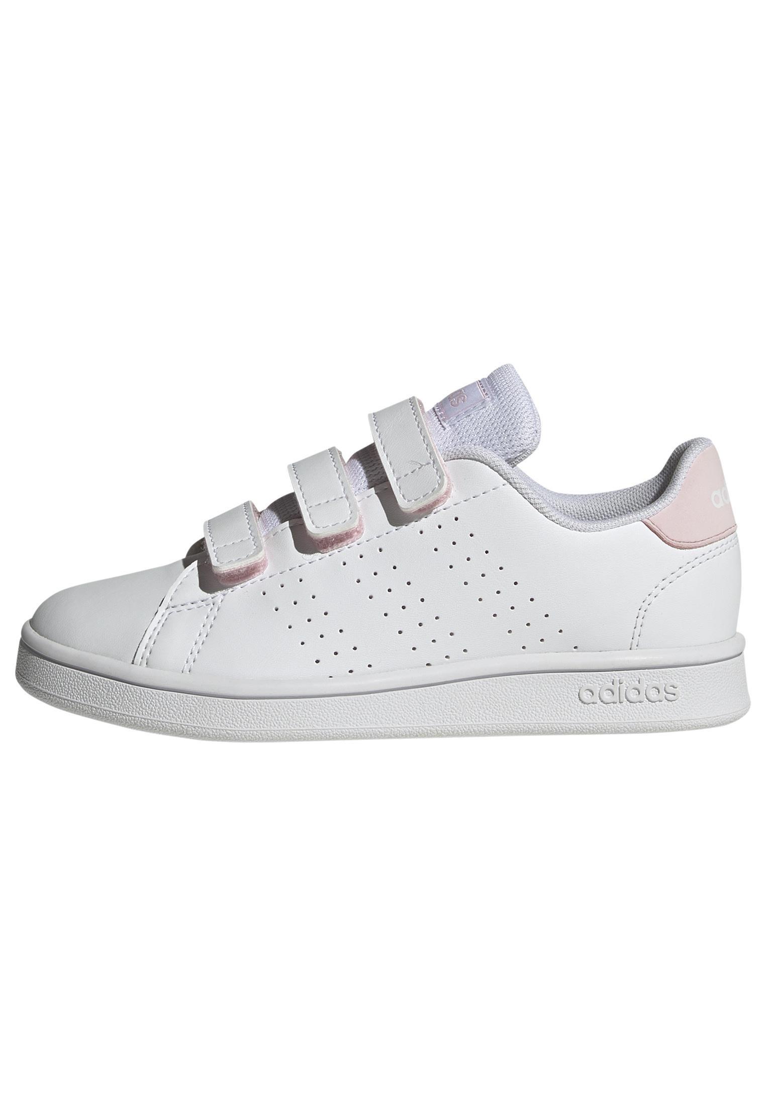 Unisex Advantage Court Lifestyle Hook-and-Loop Shoes, White, A901_ONE, large image number 11